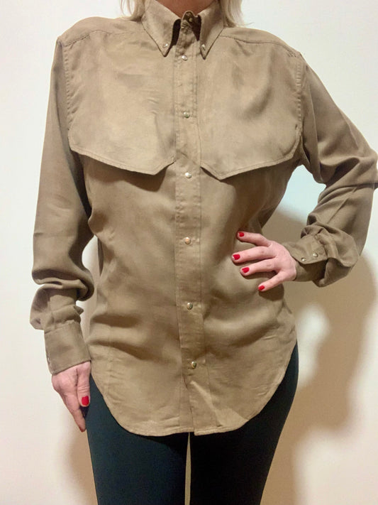 Chemise suédine Thierry Mugler Vintage 1990 Luxe - T39