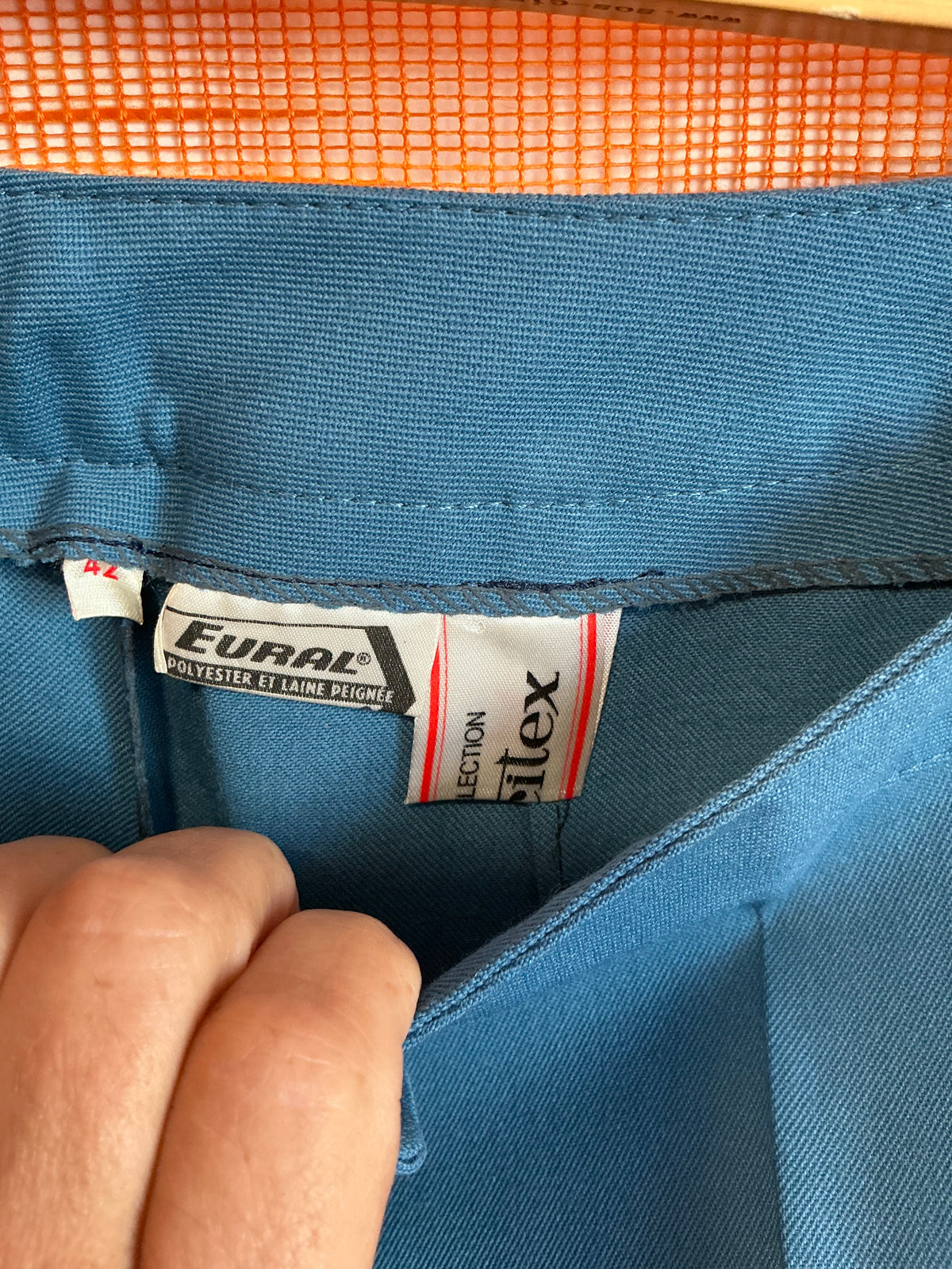 Magnifique Patte d’éléphant Tergal Neuf Vintage Bleu- T36/38