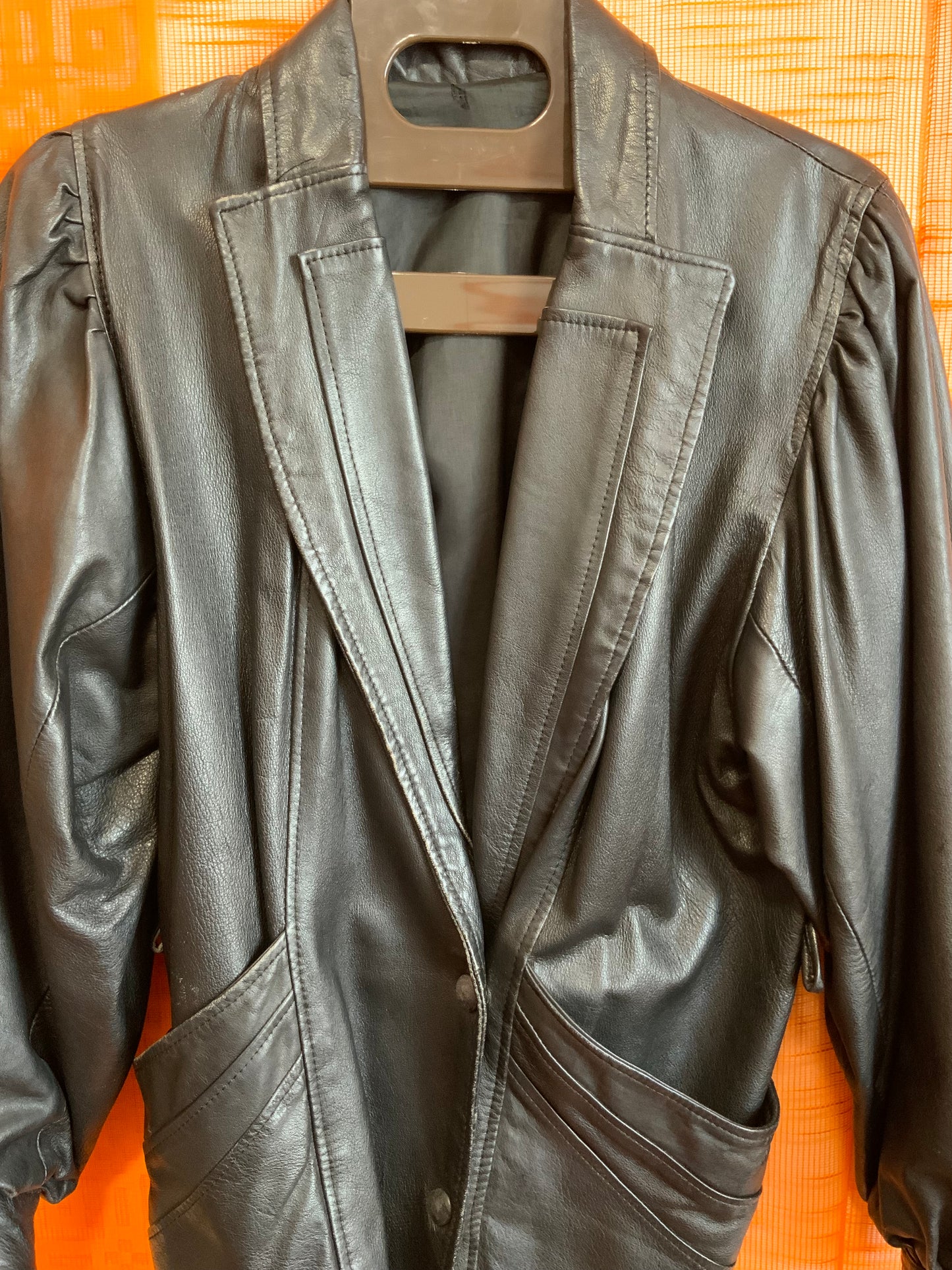 Veste cuir Vintage 1980 Élégance - T42