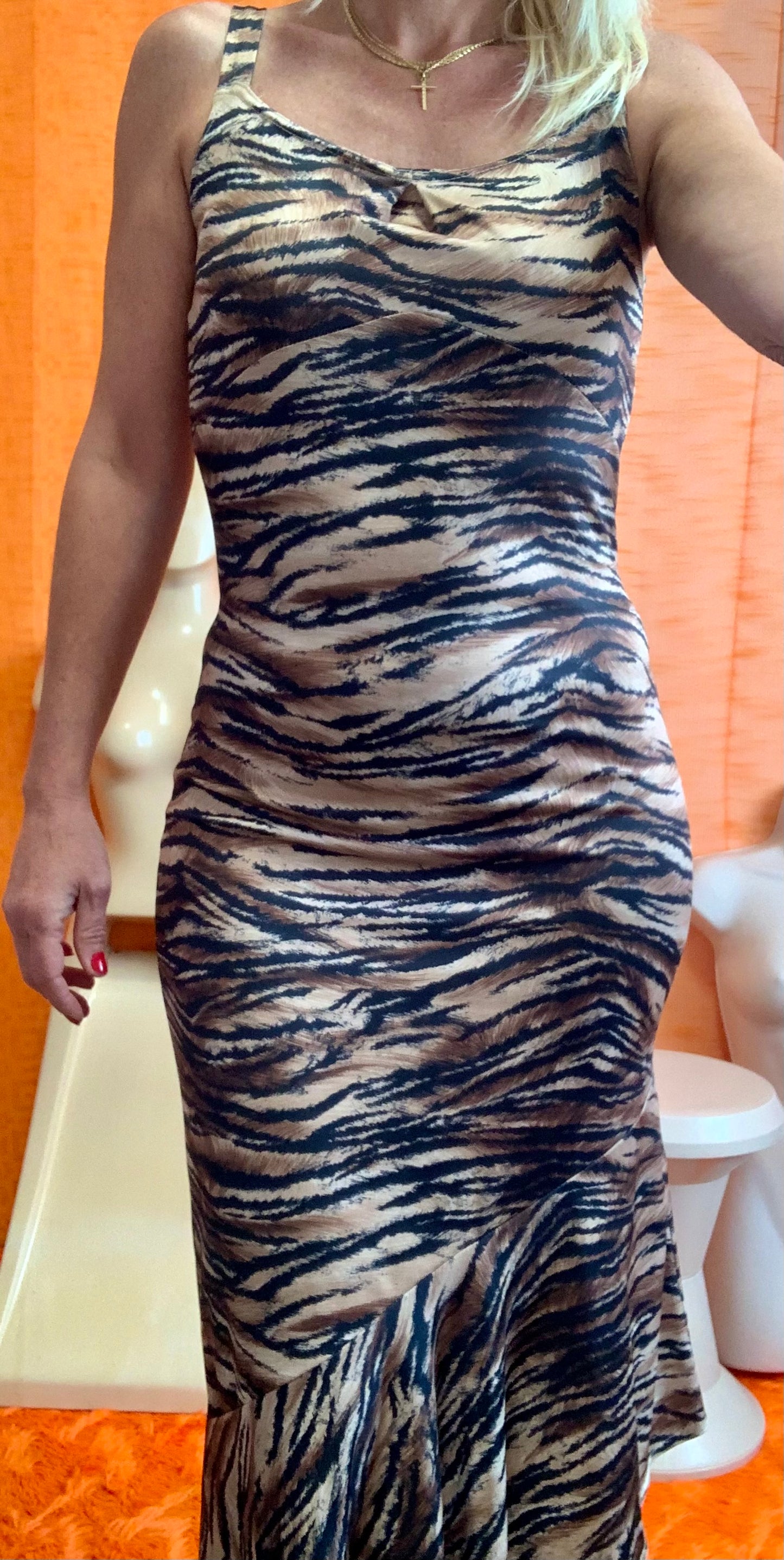 Robe motifs tigre Vintage France - T40 maxi.