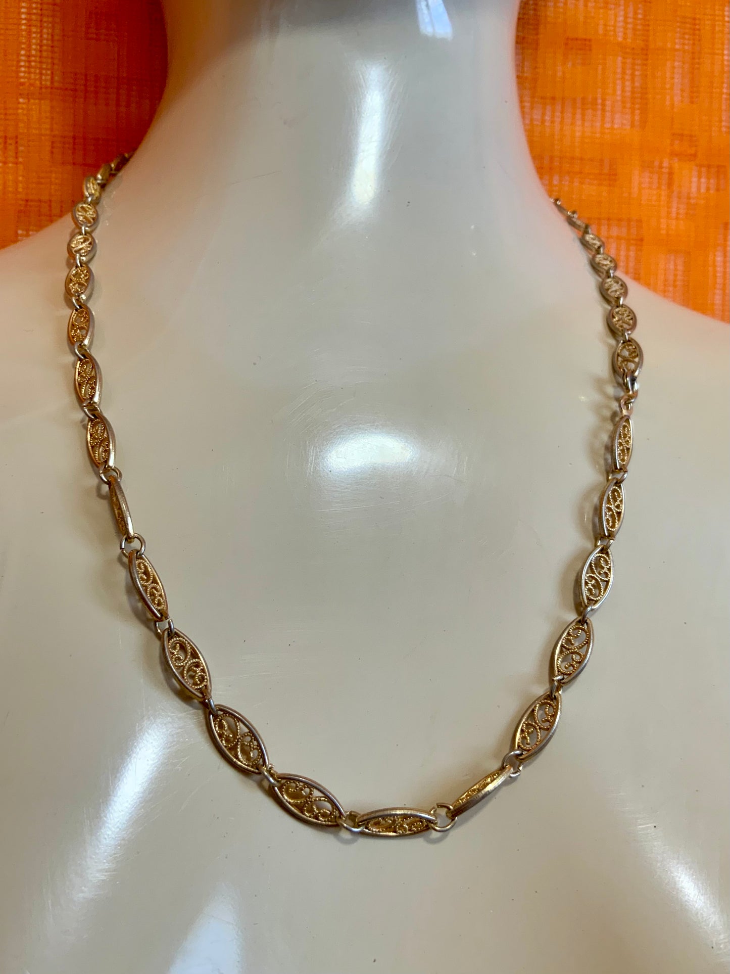 Collier Chaine Pur Vintage 1980-