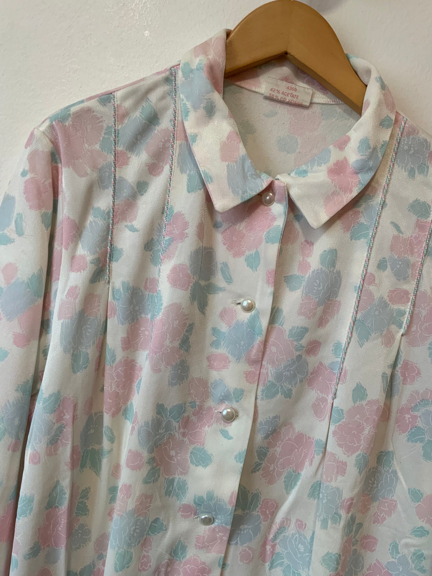 Pyjama à fleurs Made in France Vintage 1980- T42