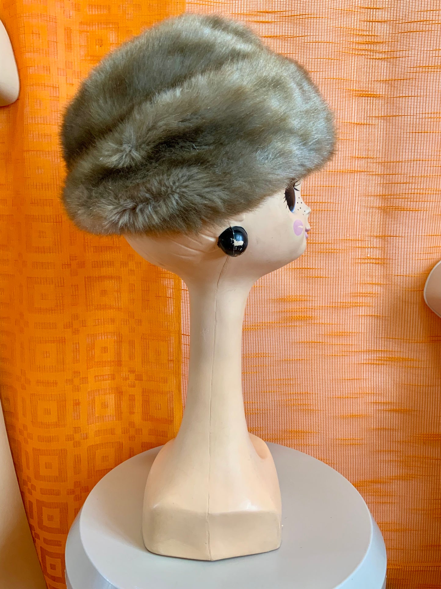 Toque fourrure synthétique Vintage 1970 -