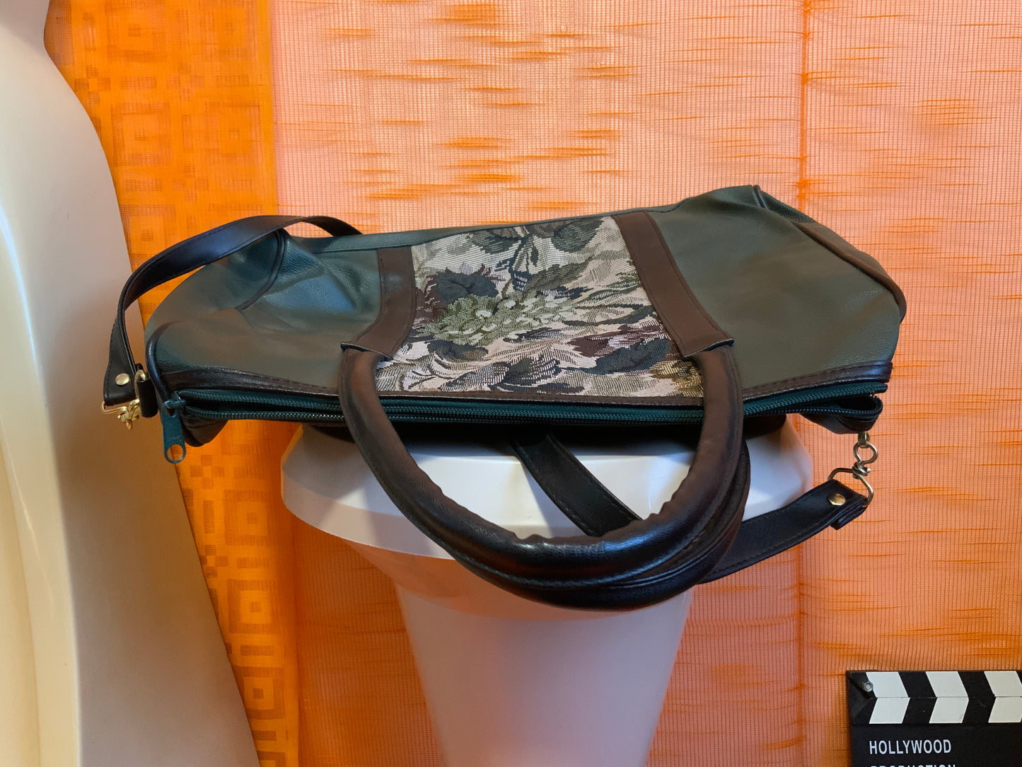 Sac Tapisserie Neuf Vintage Simili cuir et toile fleurs
