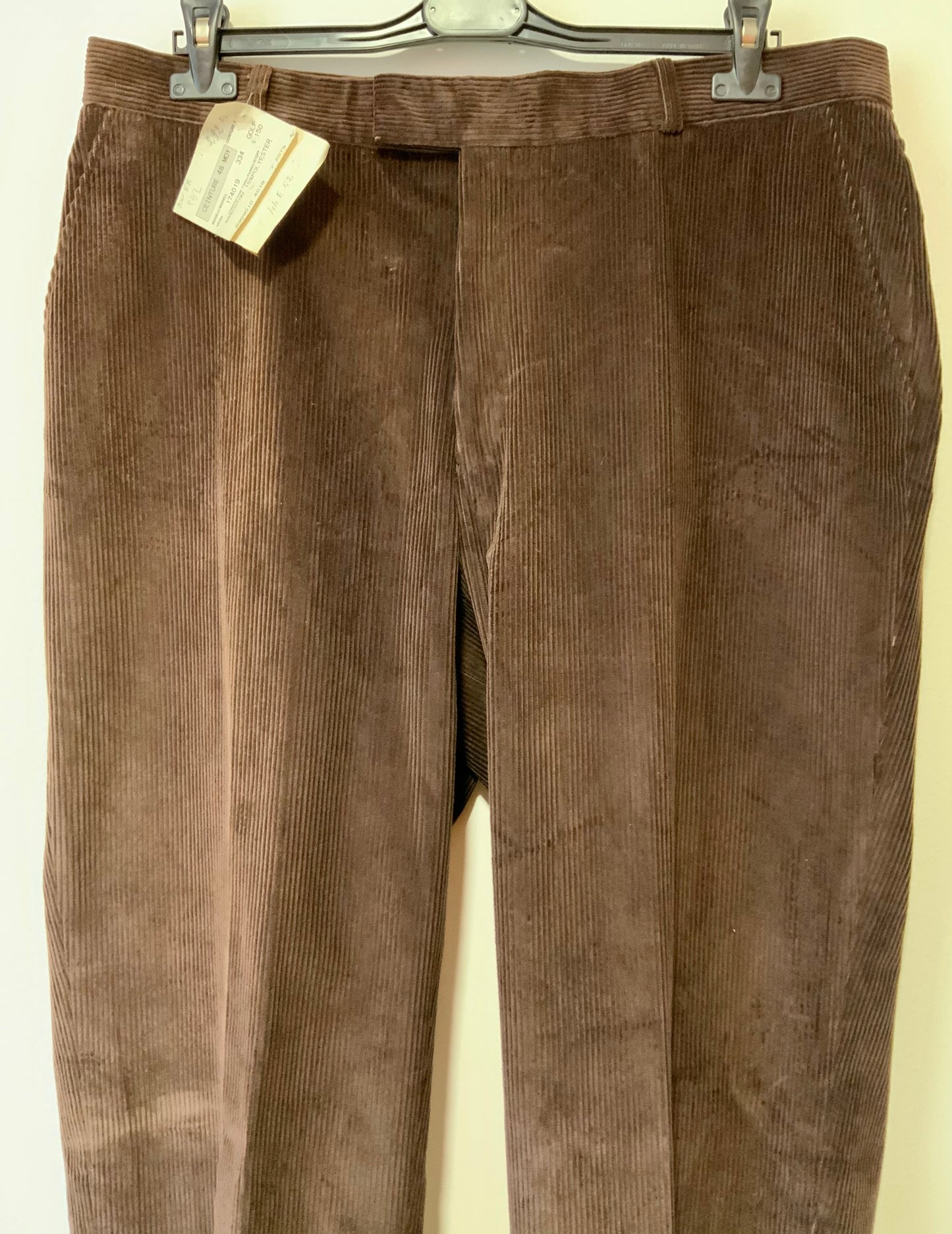 Pantalon Deadstock 80 Vintage velours côtelé Grande taille T48