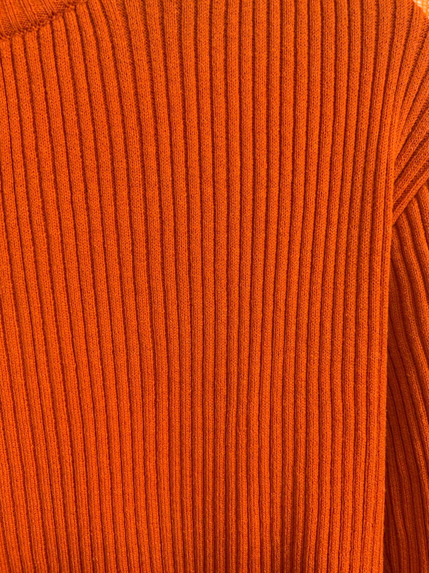 Pull Orange Vintage 1990 Mailles côtelées - T44