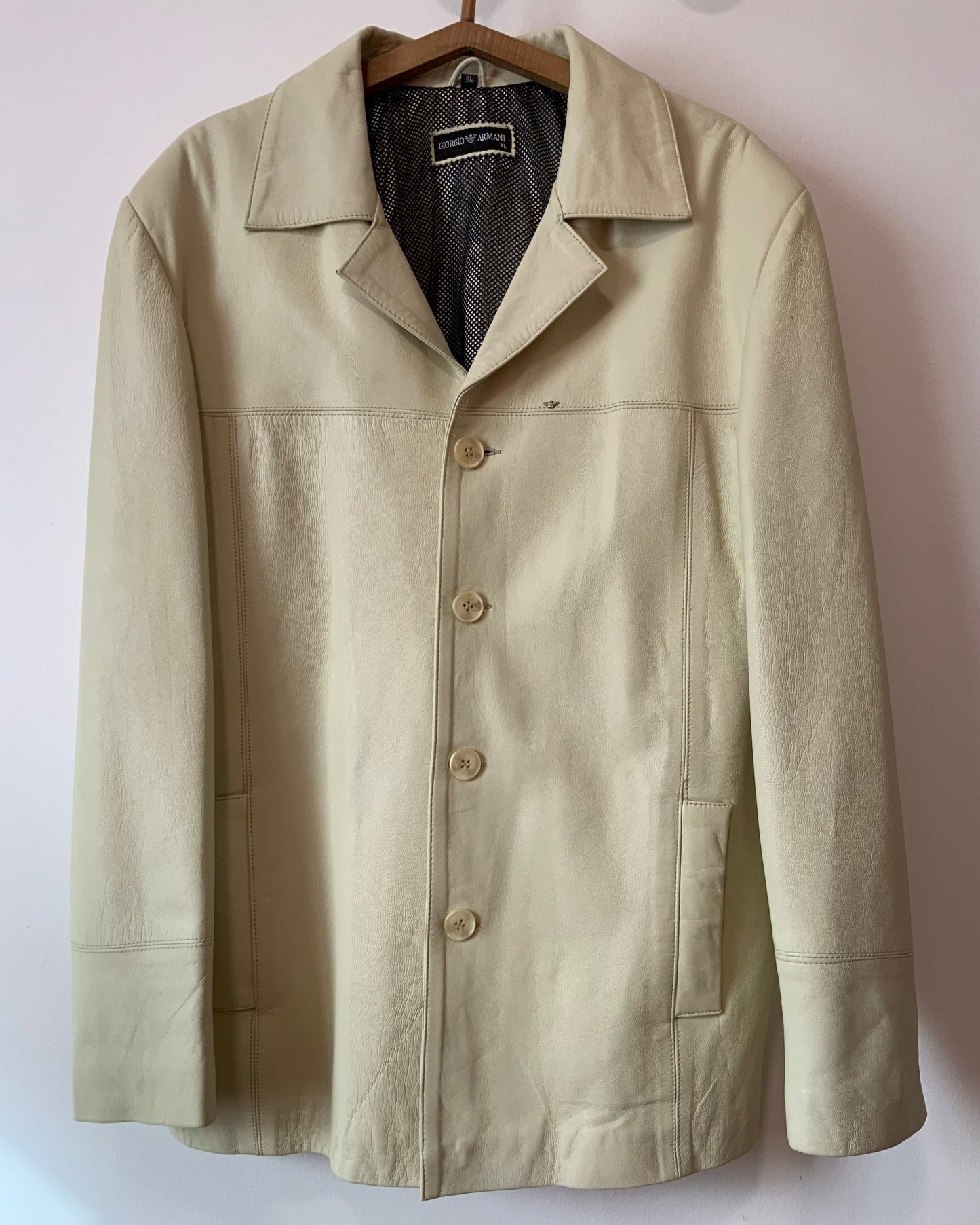 Veste Cuir originale Giorgio Armani Vintage - T50