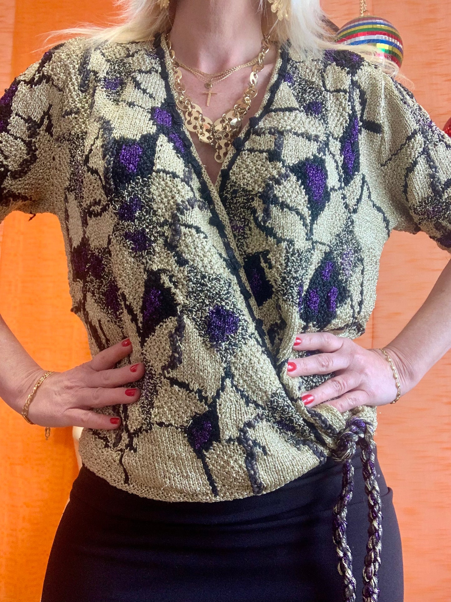 Pull Cache Coeur Anny Blatt Vintage 1990 Haut de gamme