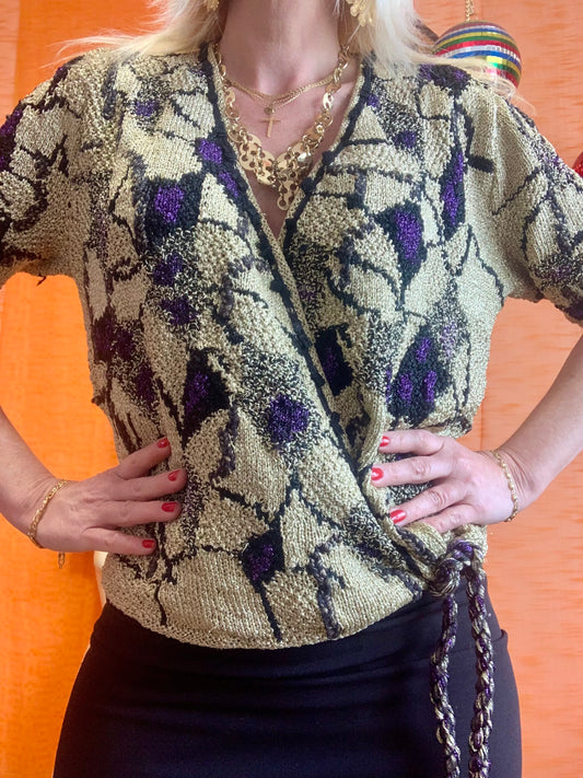 Pull Cache Coeur Anny Blatt Vintage 1990 Haut de gamme
