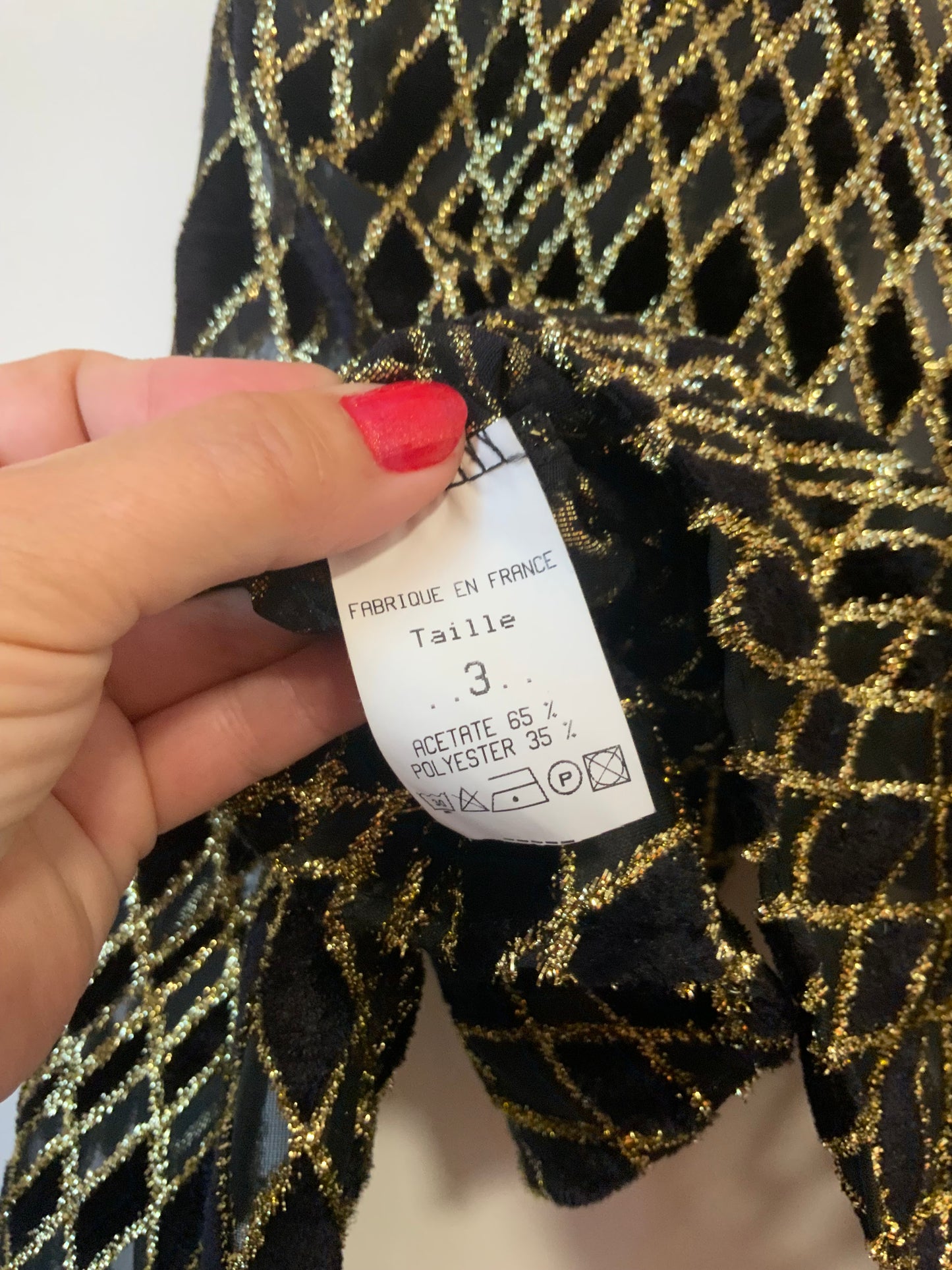 Veste Lurex Vintage France 1980 Original -T44