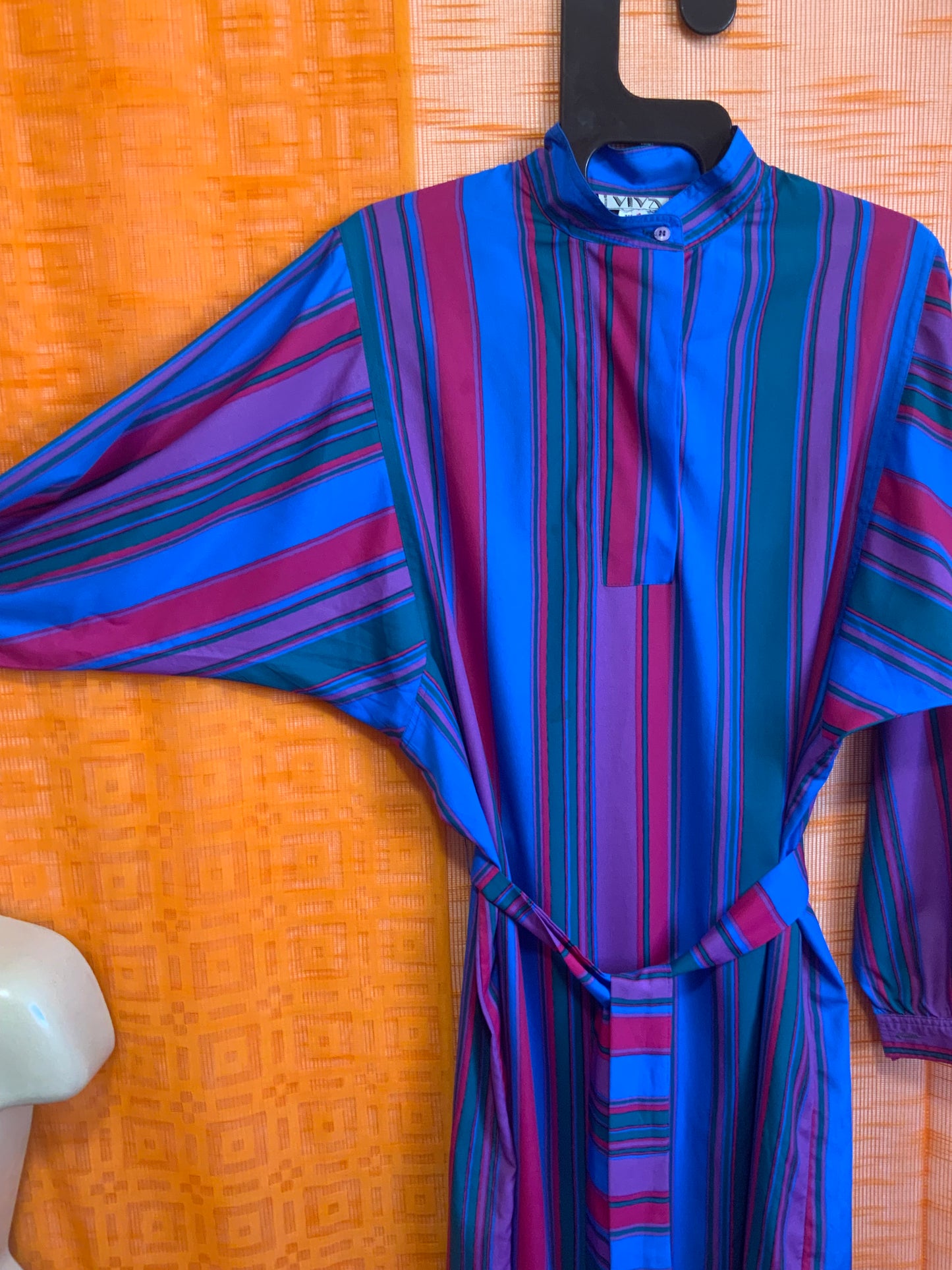 Robe chemise à rayures Vintage 1980 - T40/42