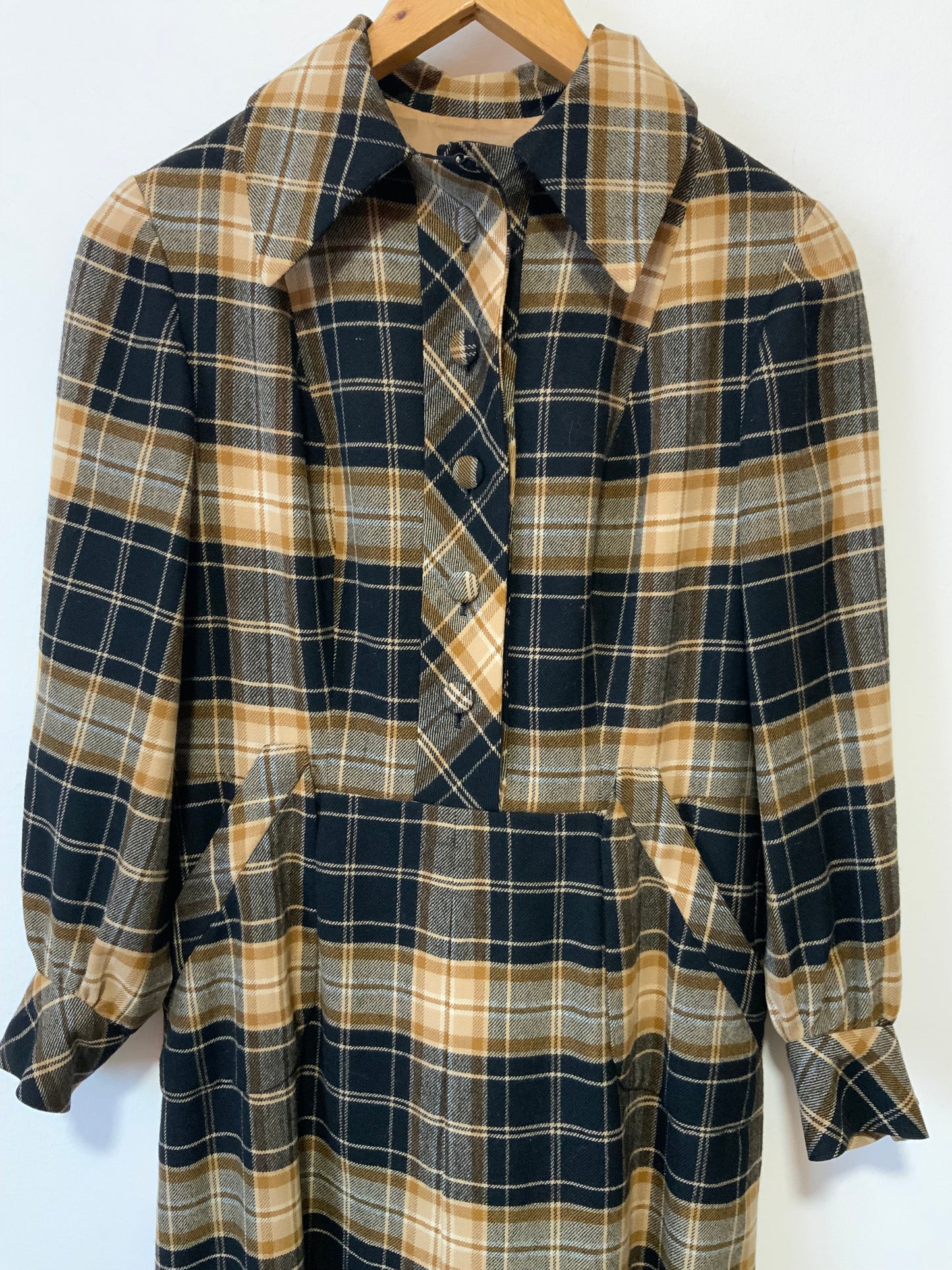 Robe à carreaux Pépite 1970 belle confection Vintage- T38.