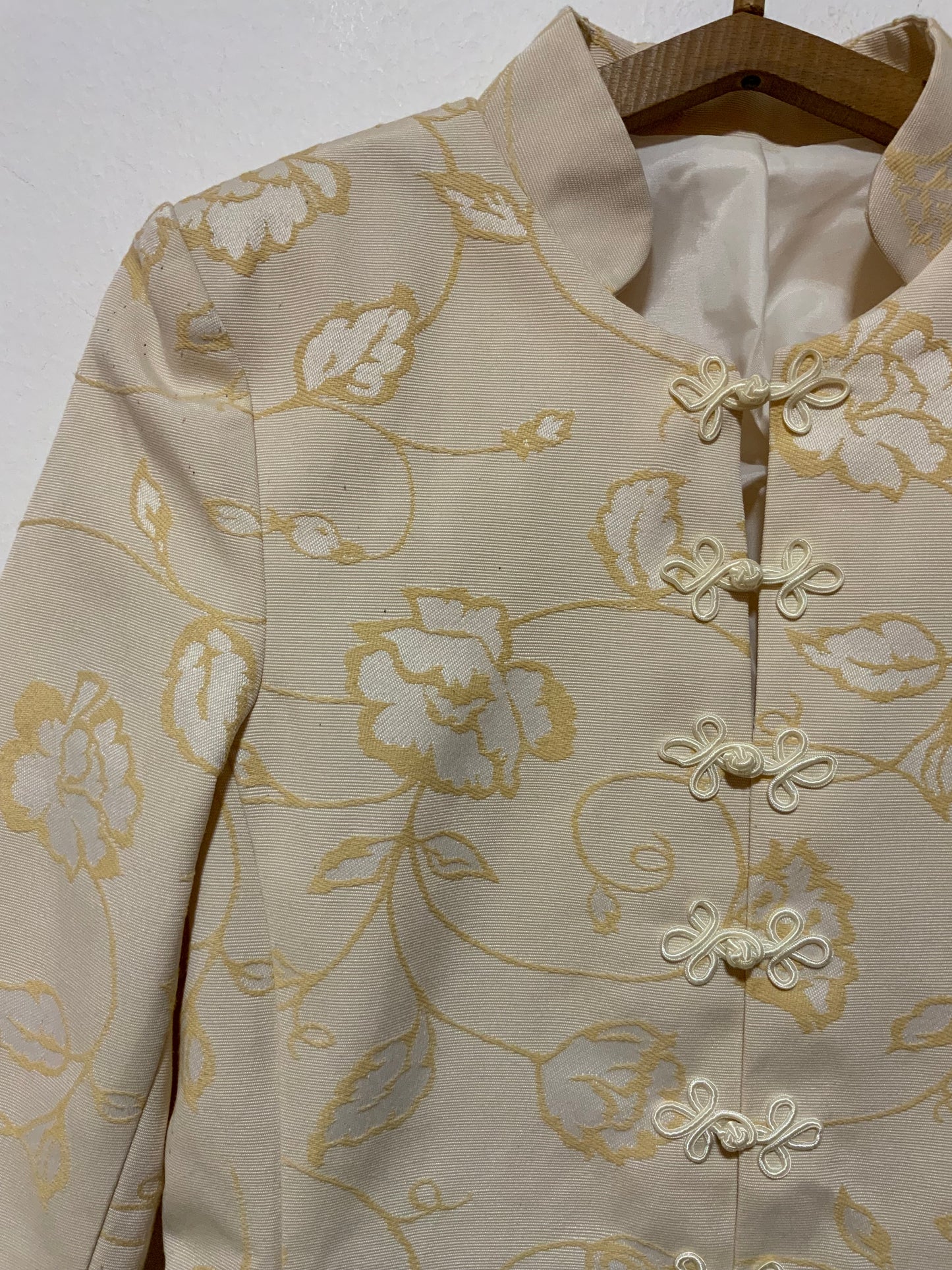 Veste Chinoise Confection Main Vintage Pépite Fleurs 1980