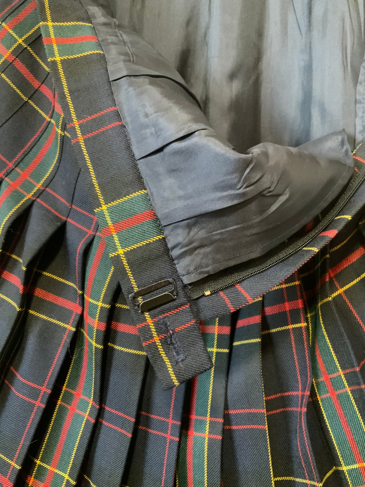 Jupe Plissée confection main carreaux Tartan Vintage 1980- T38