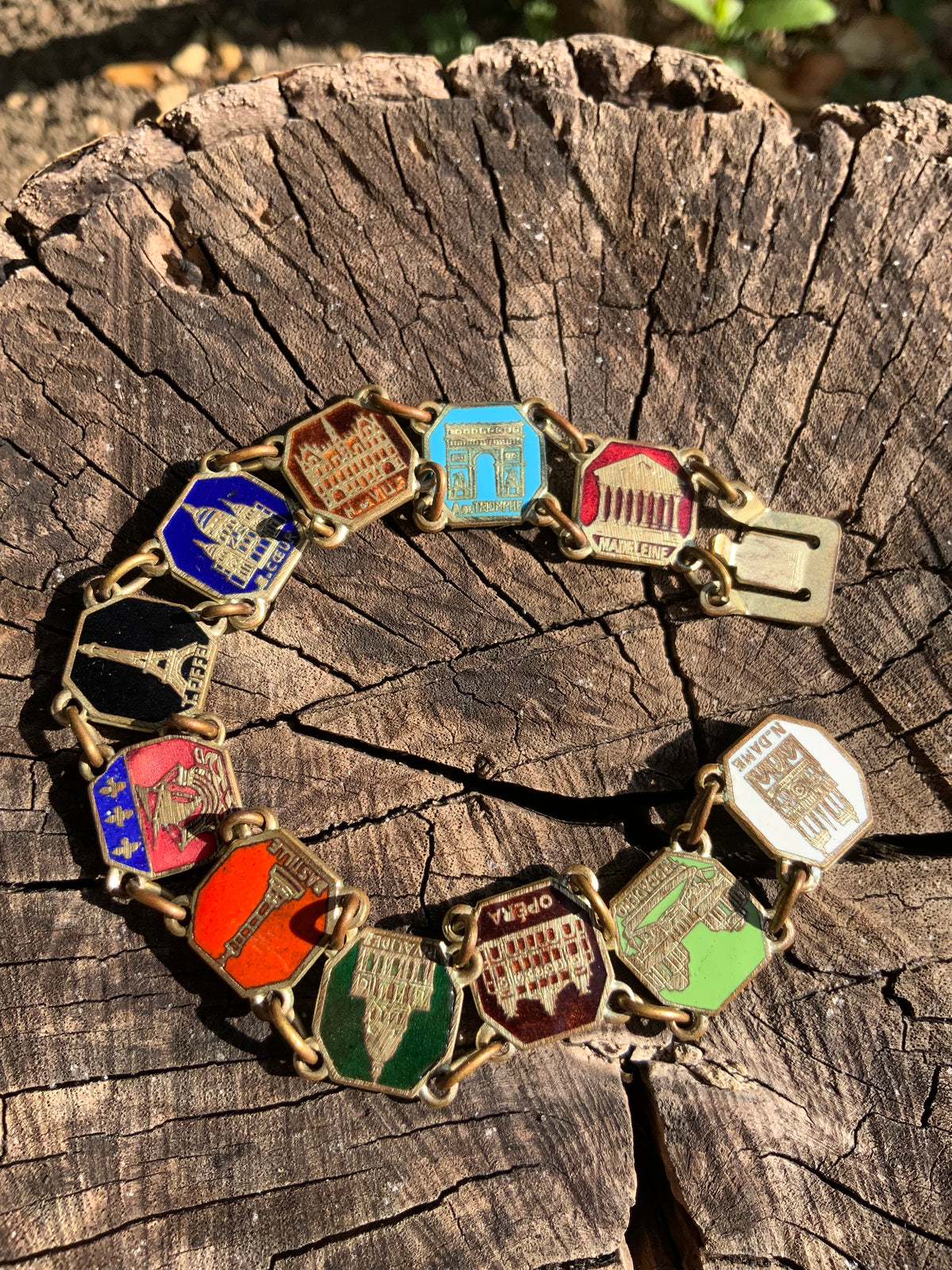 Bracelet Ancien Vintage Souvenirs Monuments Paris-