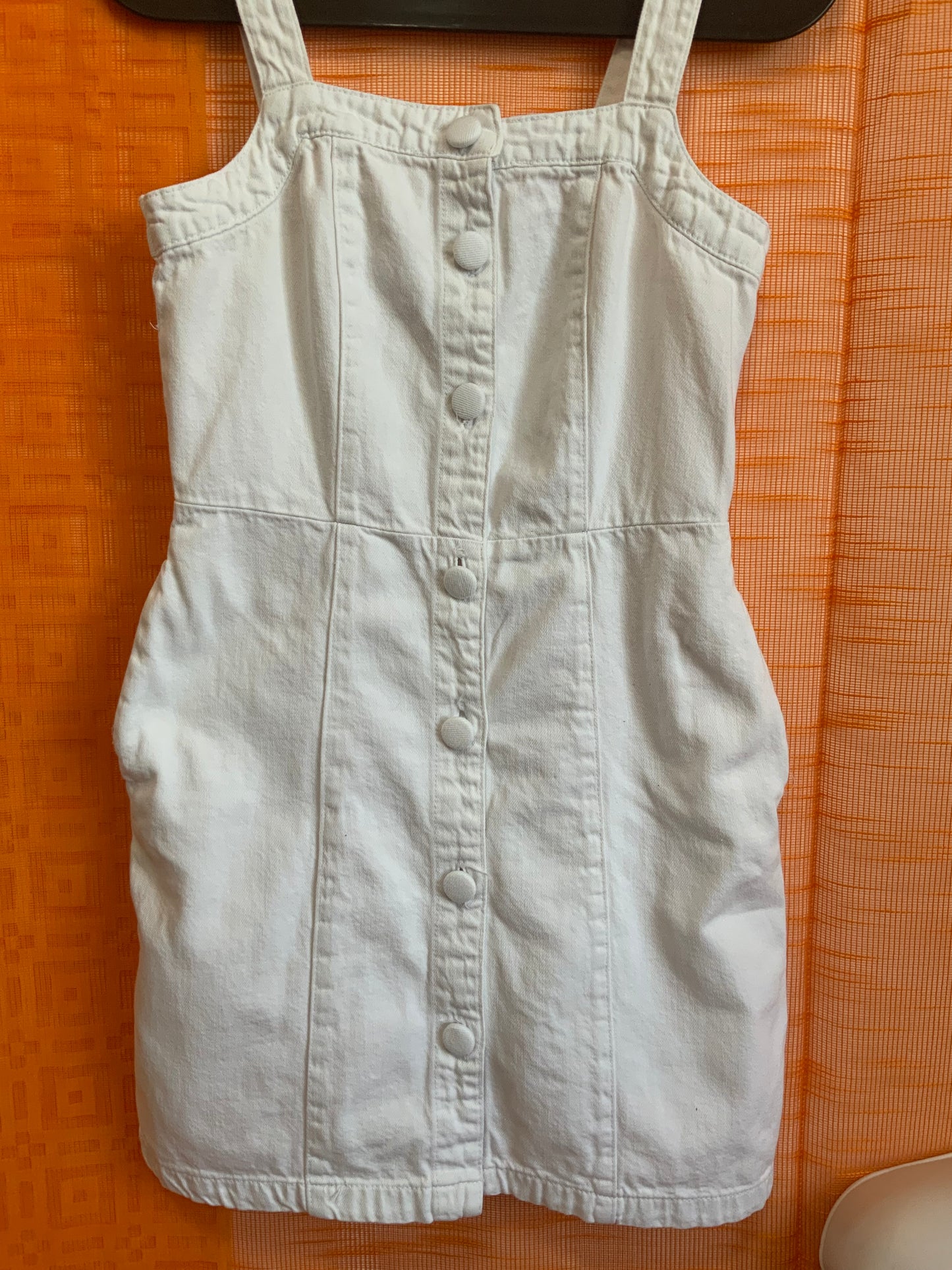 Robe boutonnée Vintage 1990 Denim blanc pur- T34/36