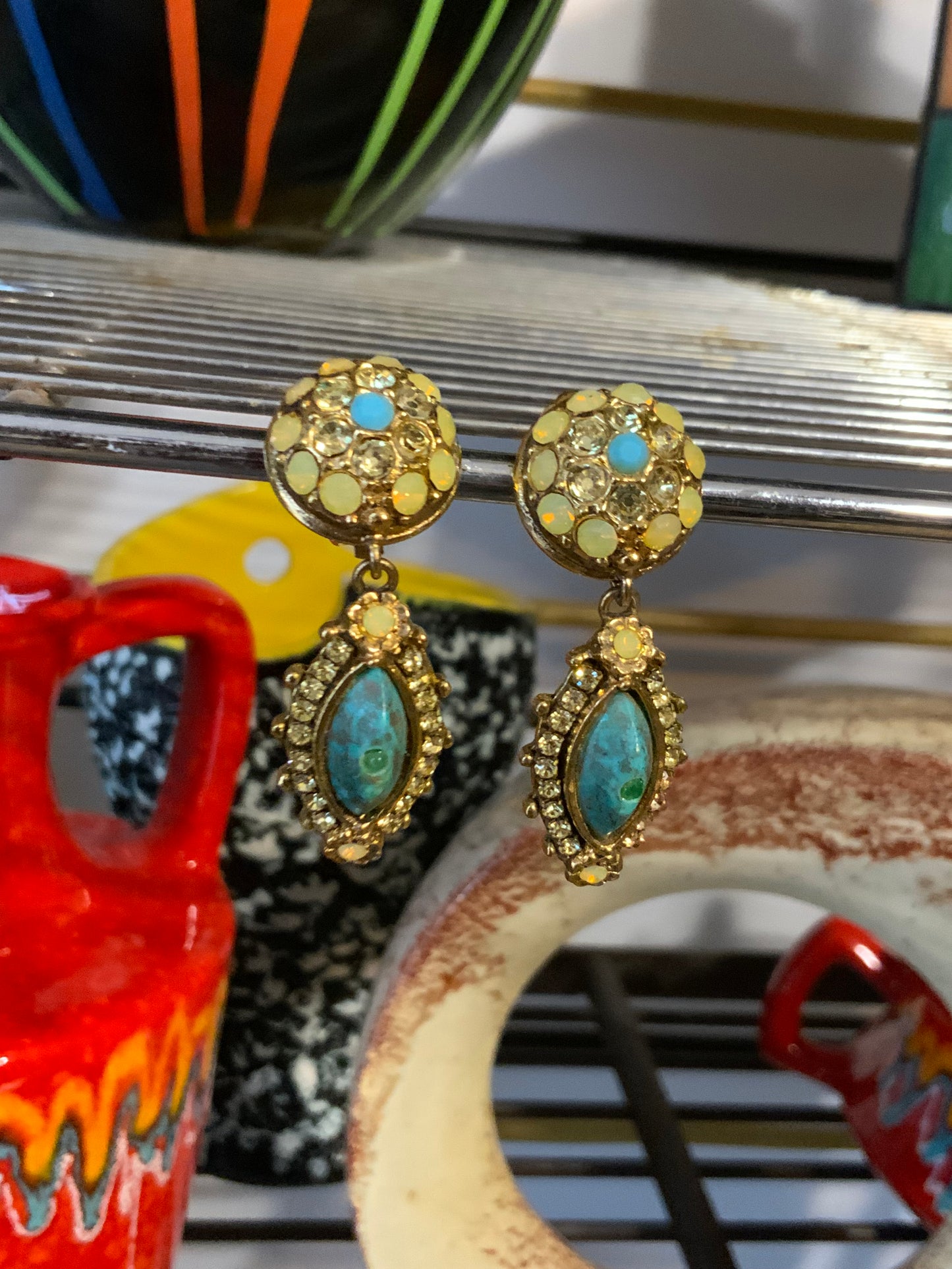 Superbes boucles d oreilles pendantes Ganse Paris France