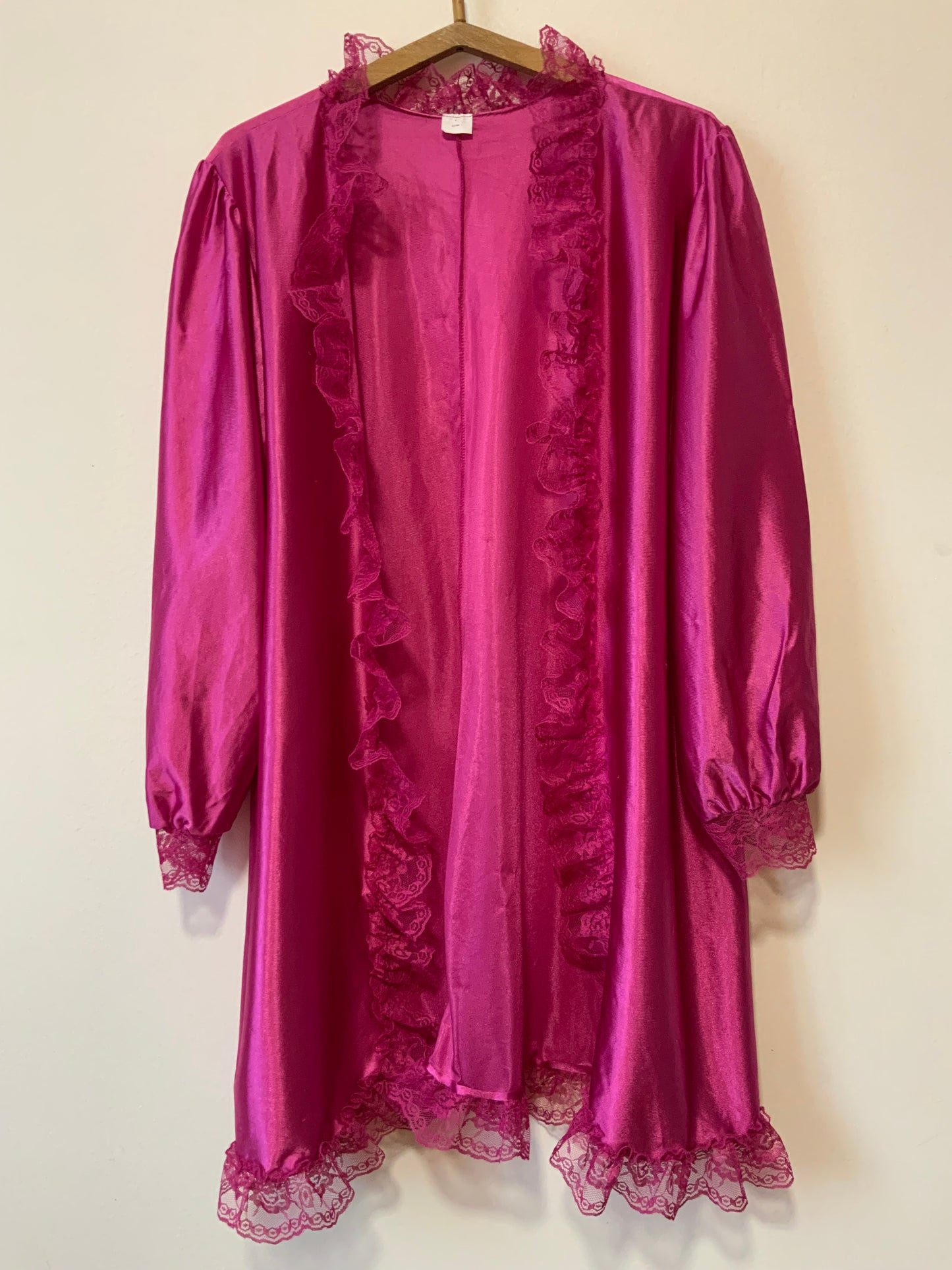 Déshabillé Fuchsia Dentelle Vintage -T44 🌸