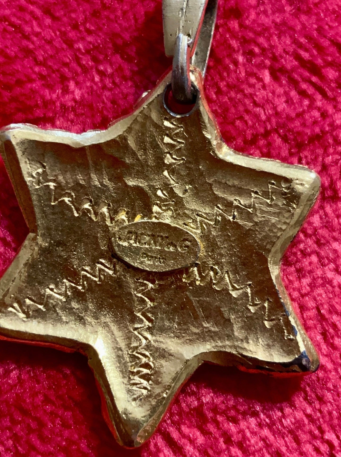 Collier Étoile Paillettes Jacky de G. Vintage France Paris-