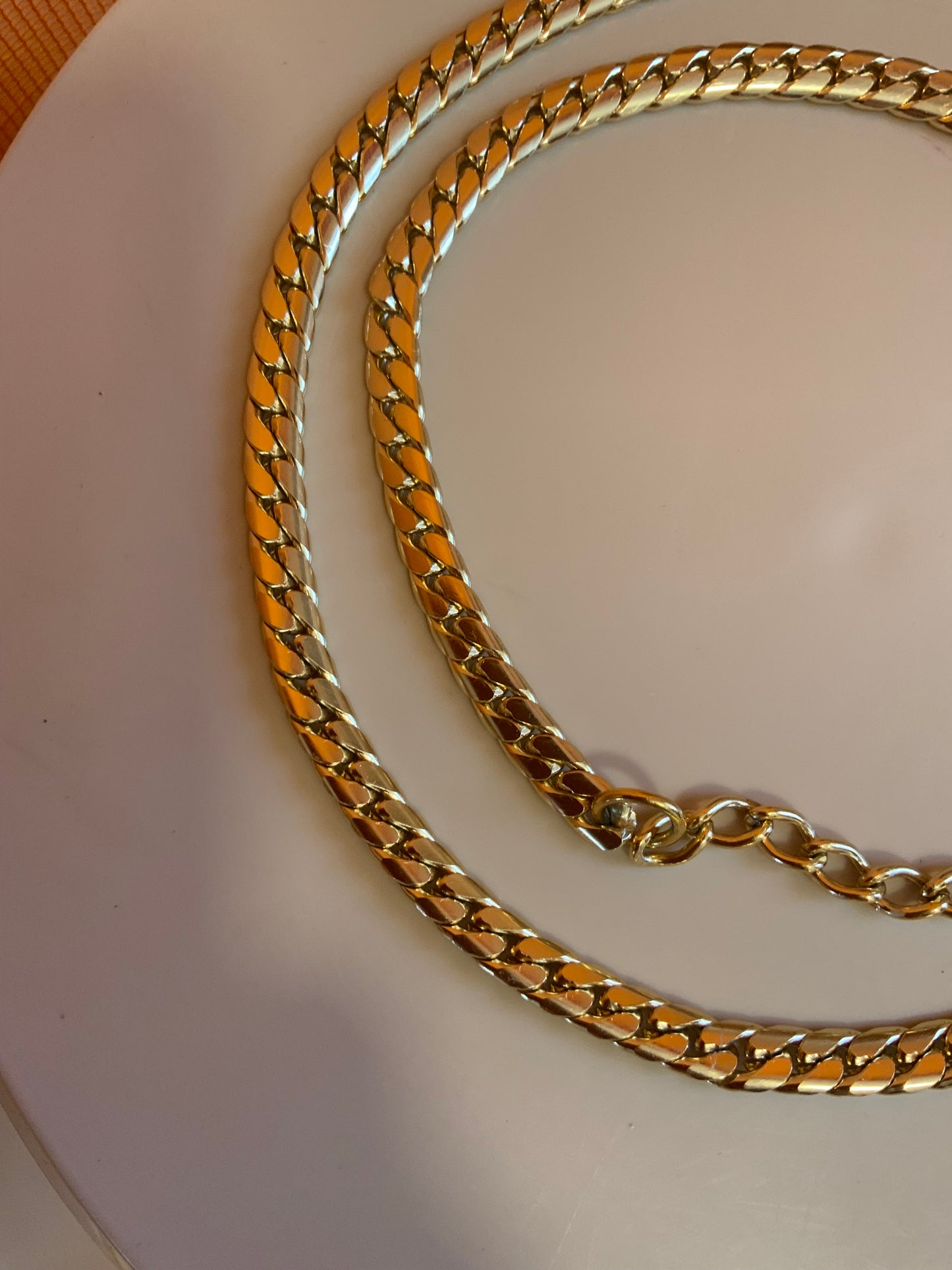 Jolie ceinture chaine ajustable mailles plates- TU