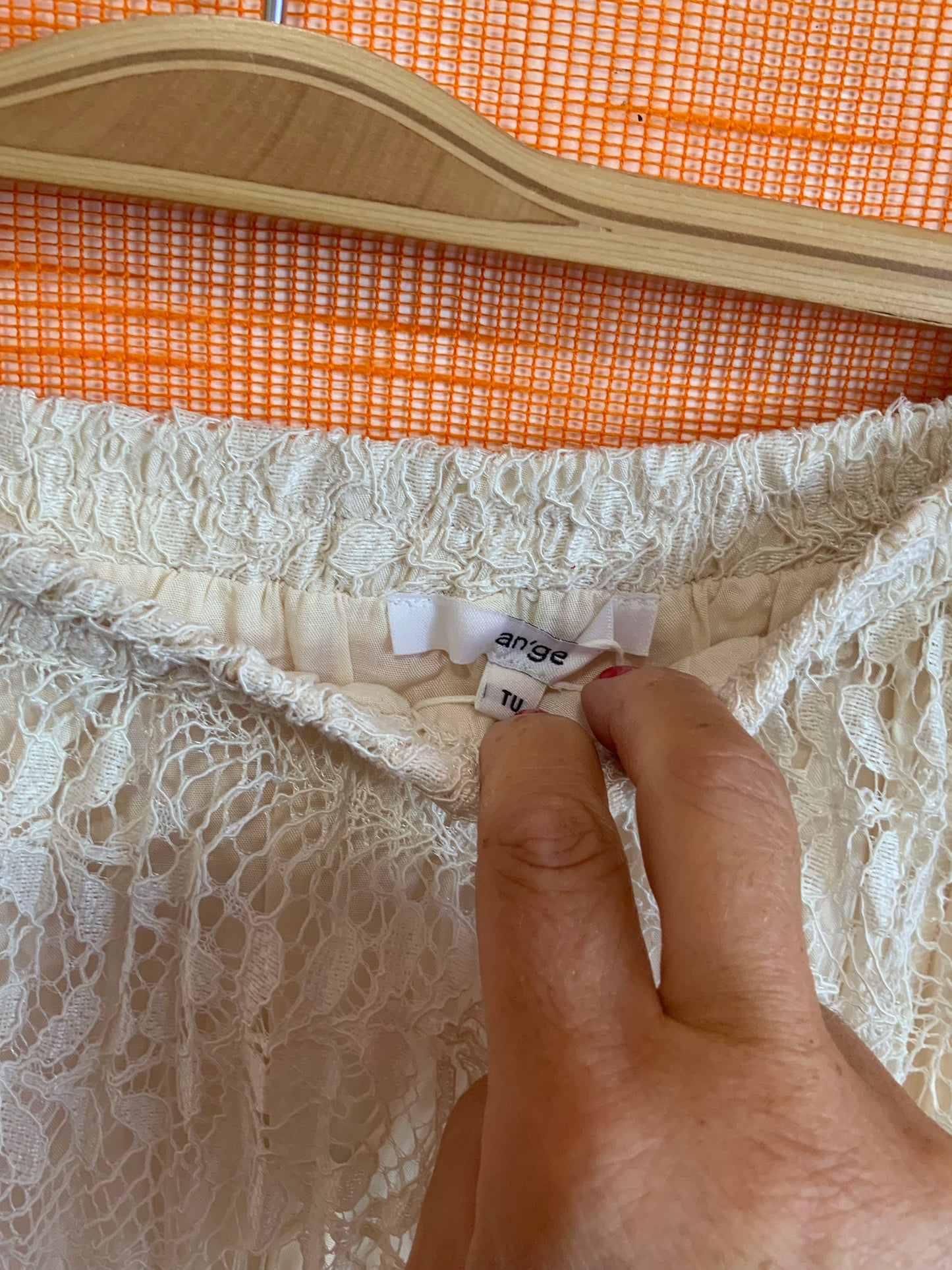 Jupe plissée Neuve Longue Vintage 1990 Ange - Dentelle fleurs - TUnique.