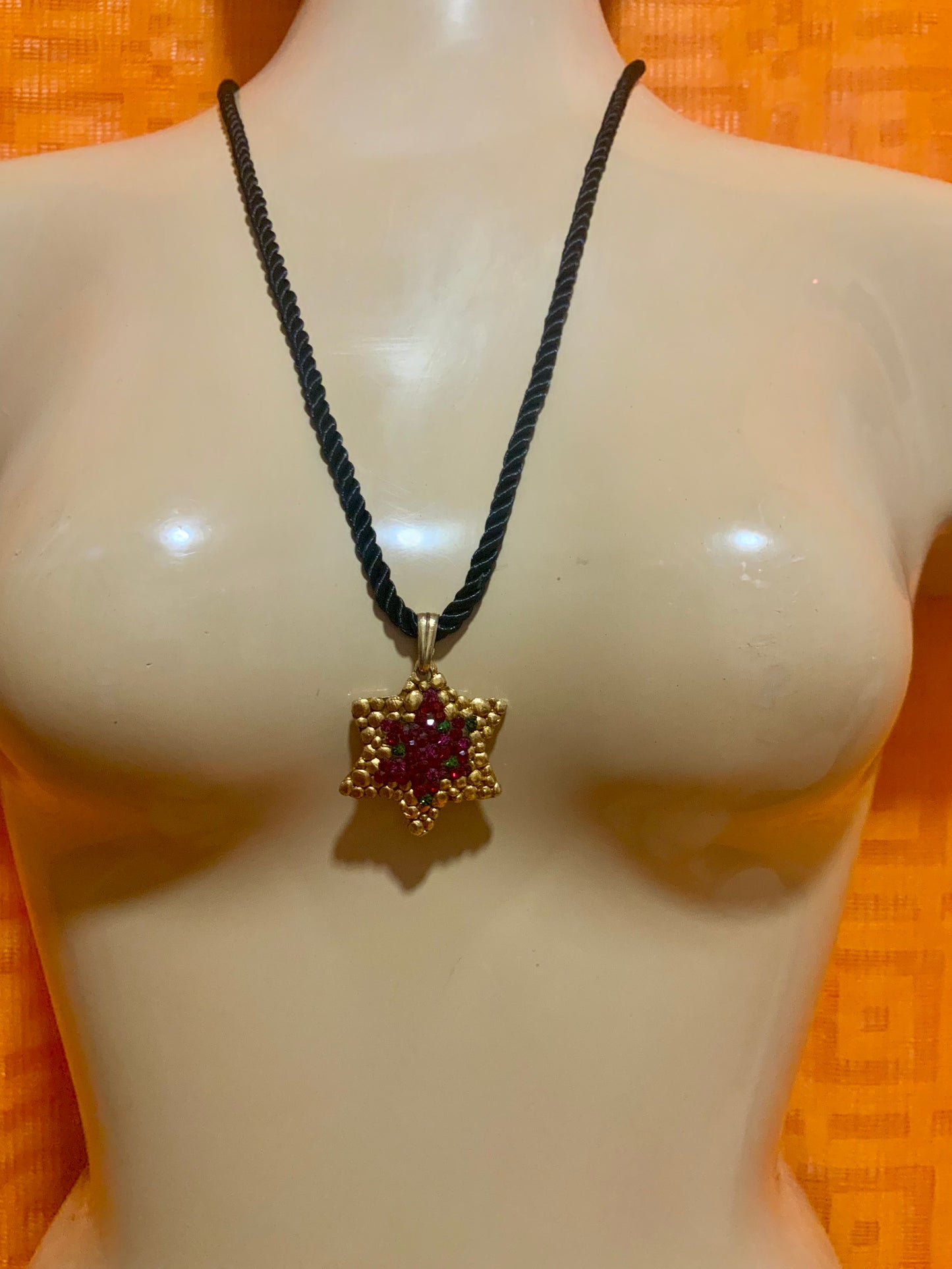Collier Étoile Paillettes Jacky de G. Vintage France Paris-