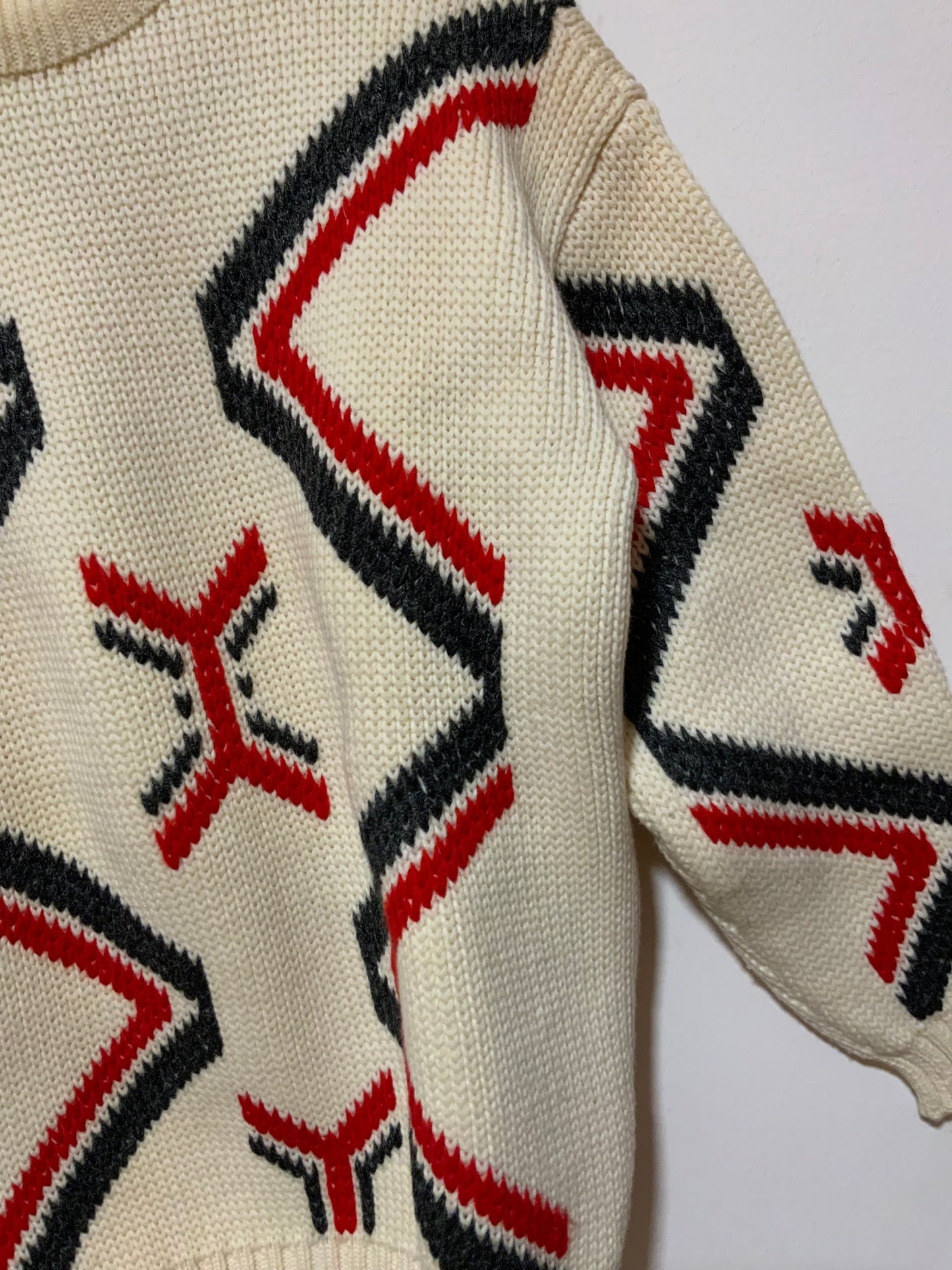 Gros Pull tricoté Laine Vintage Pépite