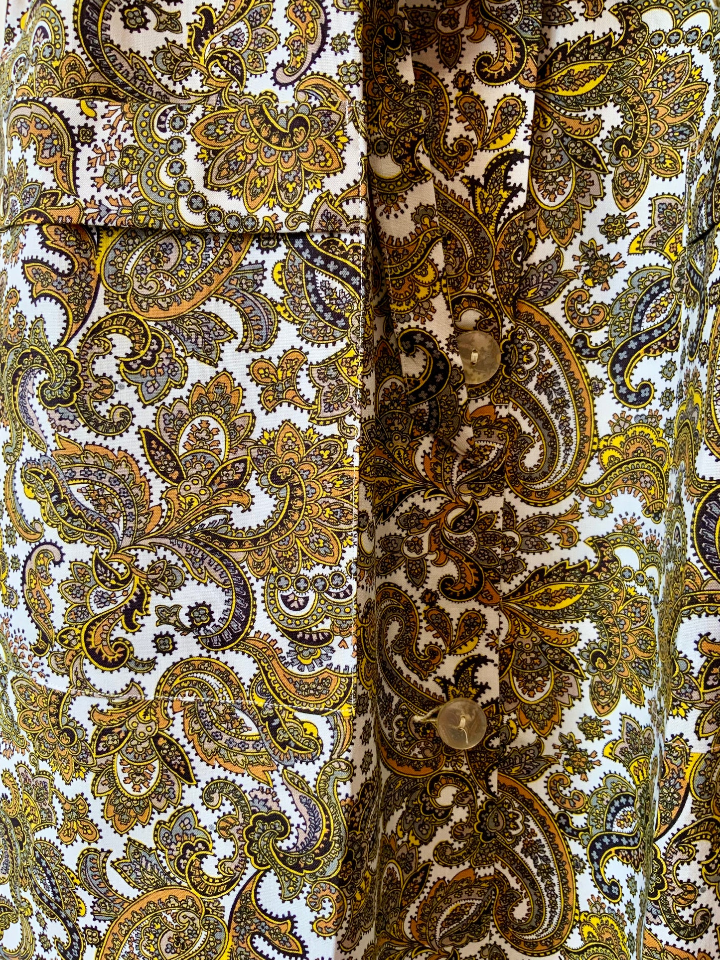Robe Blouse motifs cachemire Neuf 1970 - T42