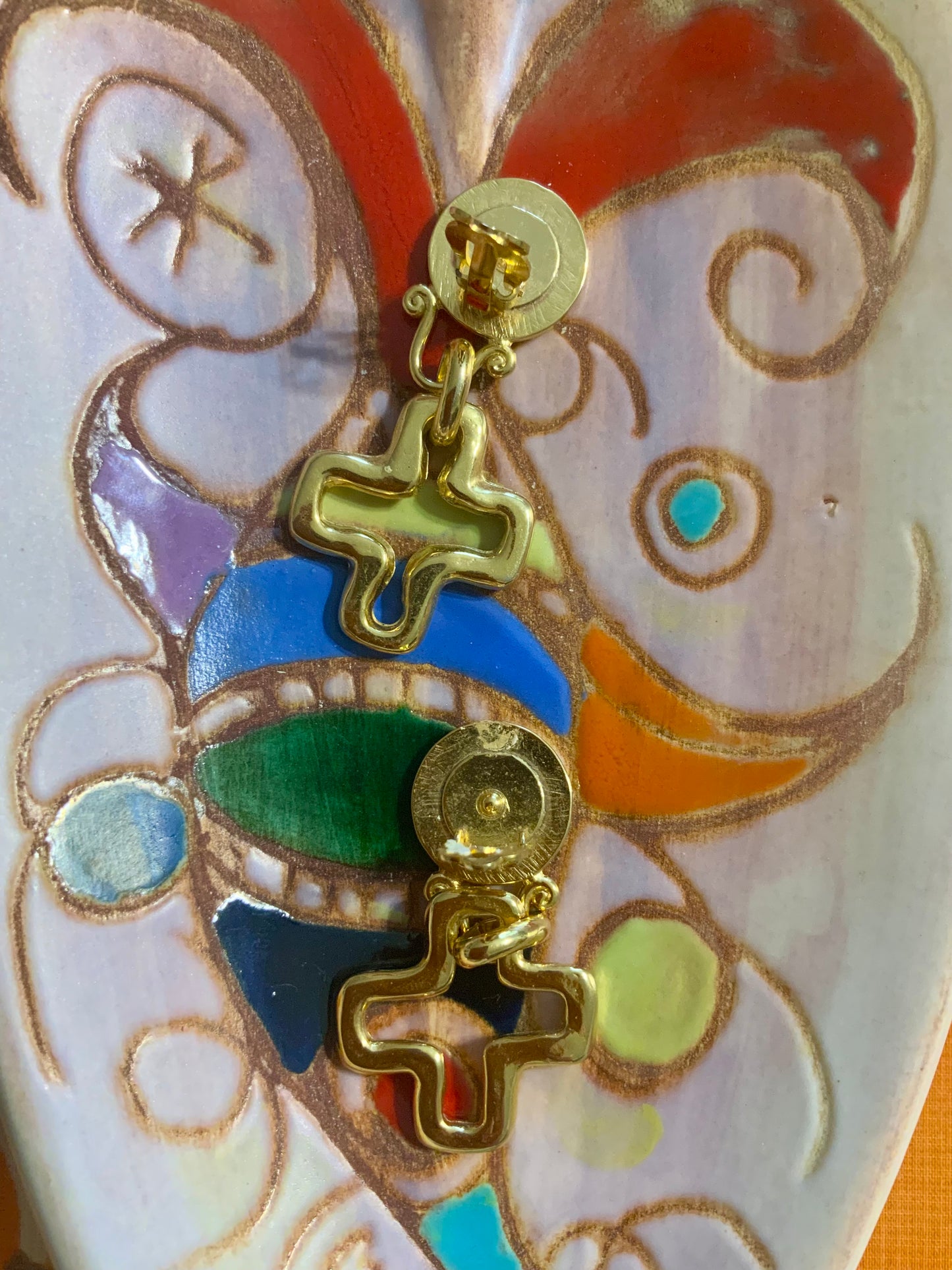 Boucles d’oreilles Croix Vintage 1990