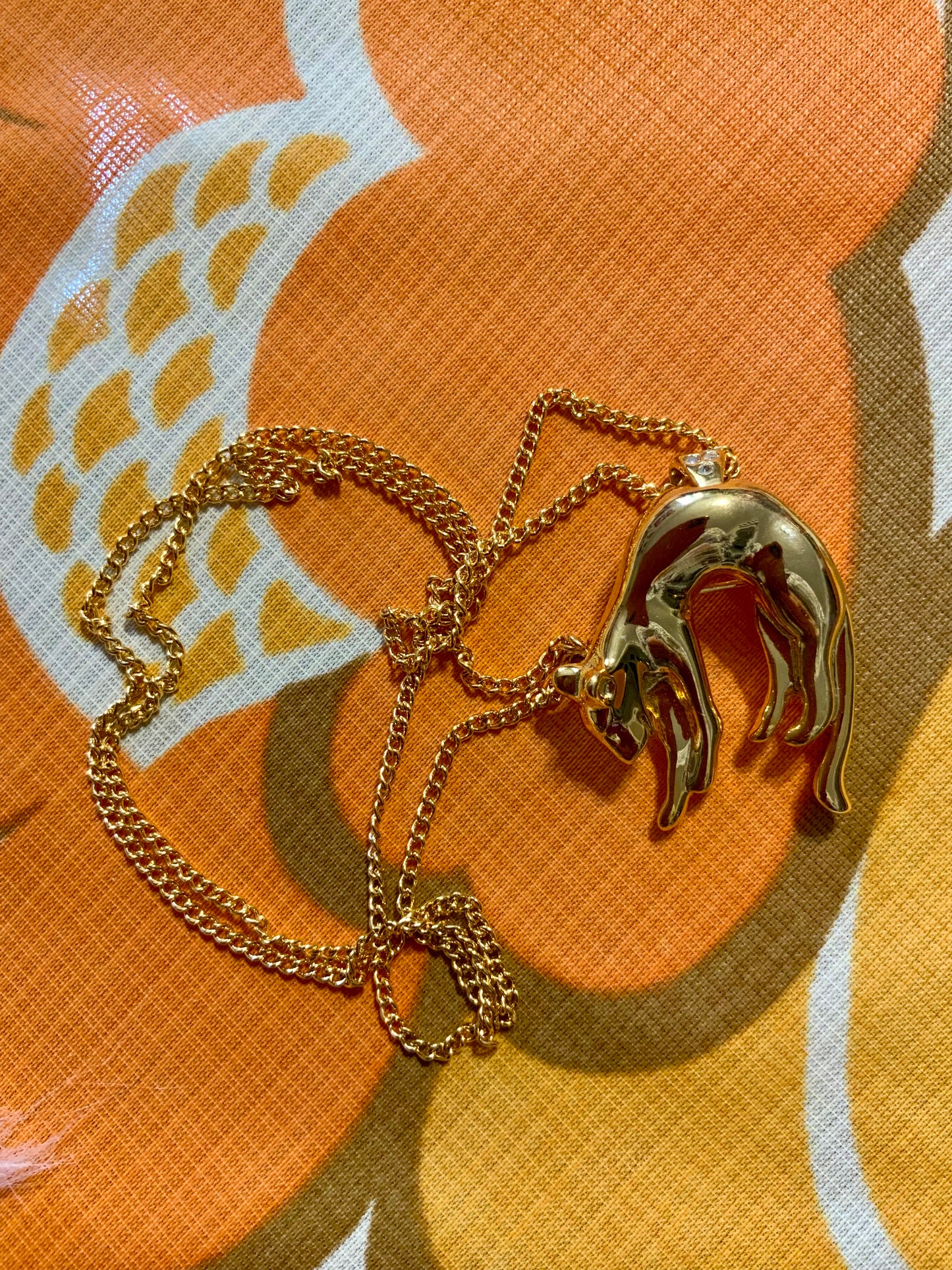 Chaine Pendentif / Broche Panthère Vintage 1980