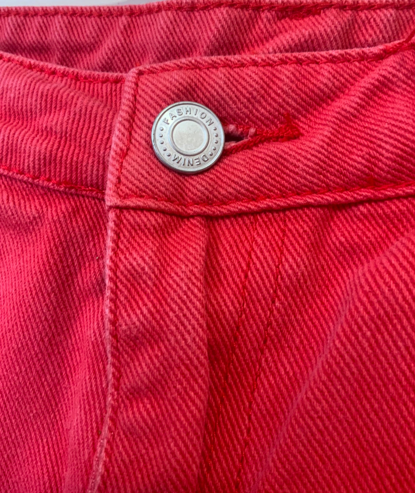 Jean Denim Rouge Coton Vintage 1990- T36
