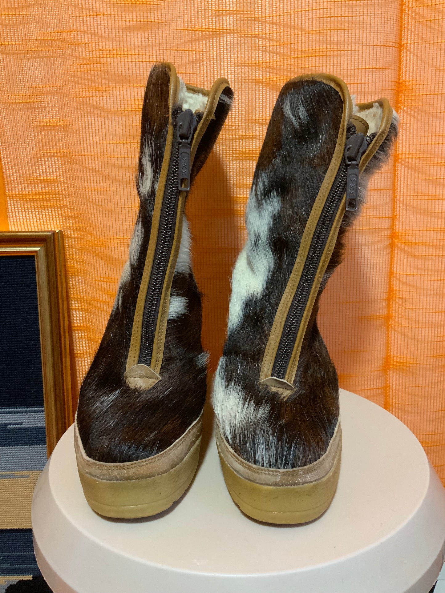 Bottes Originales en poils de vaches Cowboy Vintage 1970