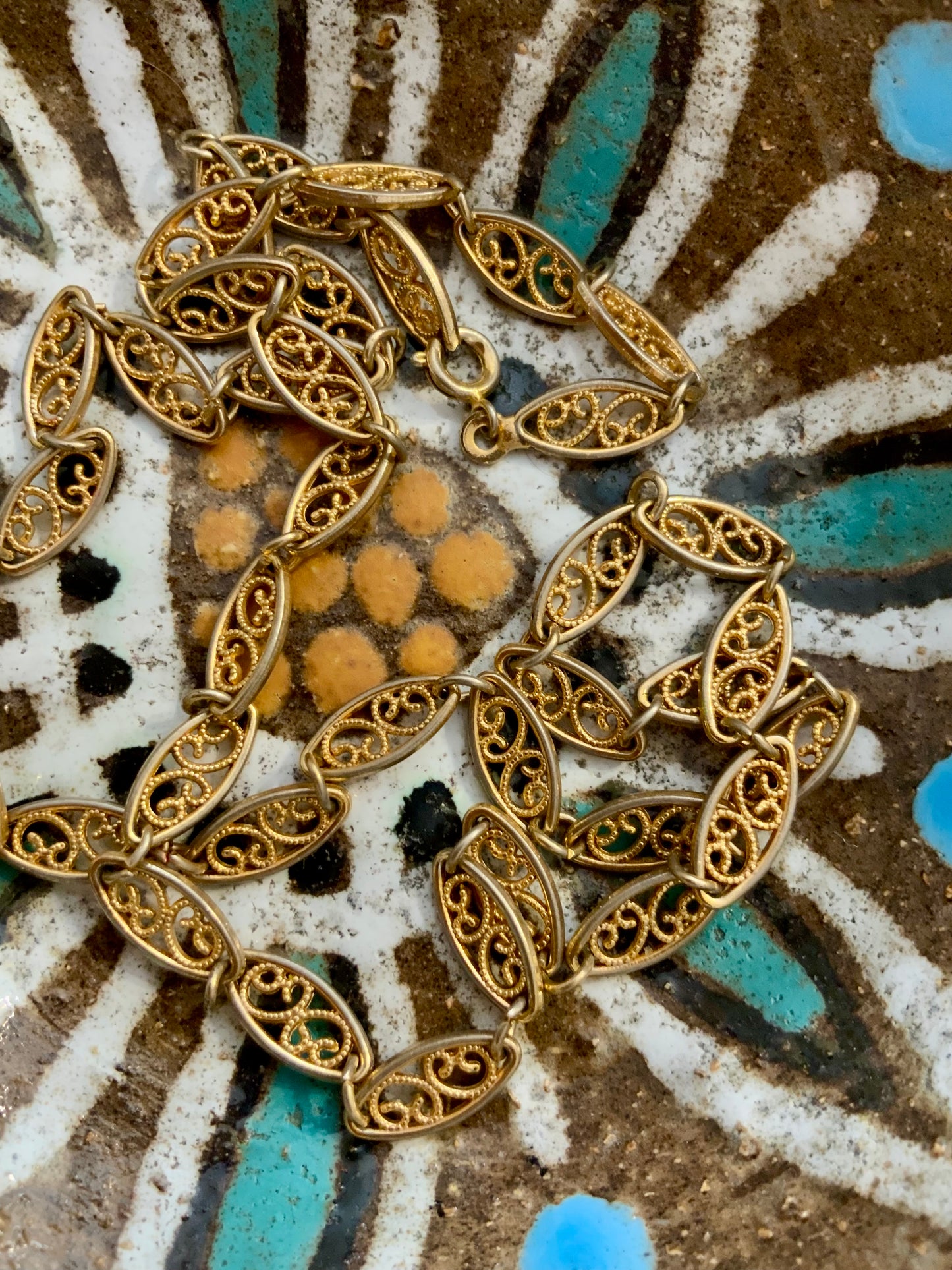 Collier Chaine Pur Vintage 1980-