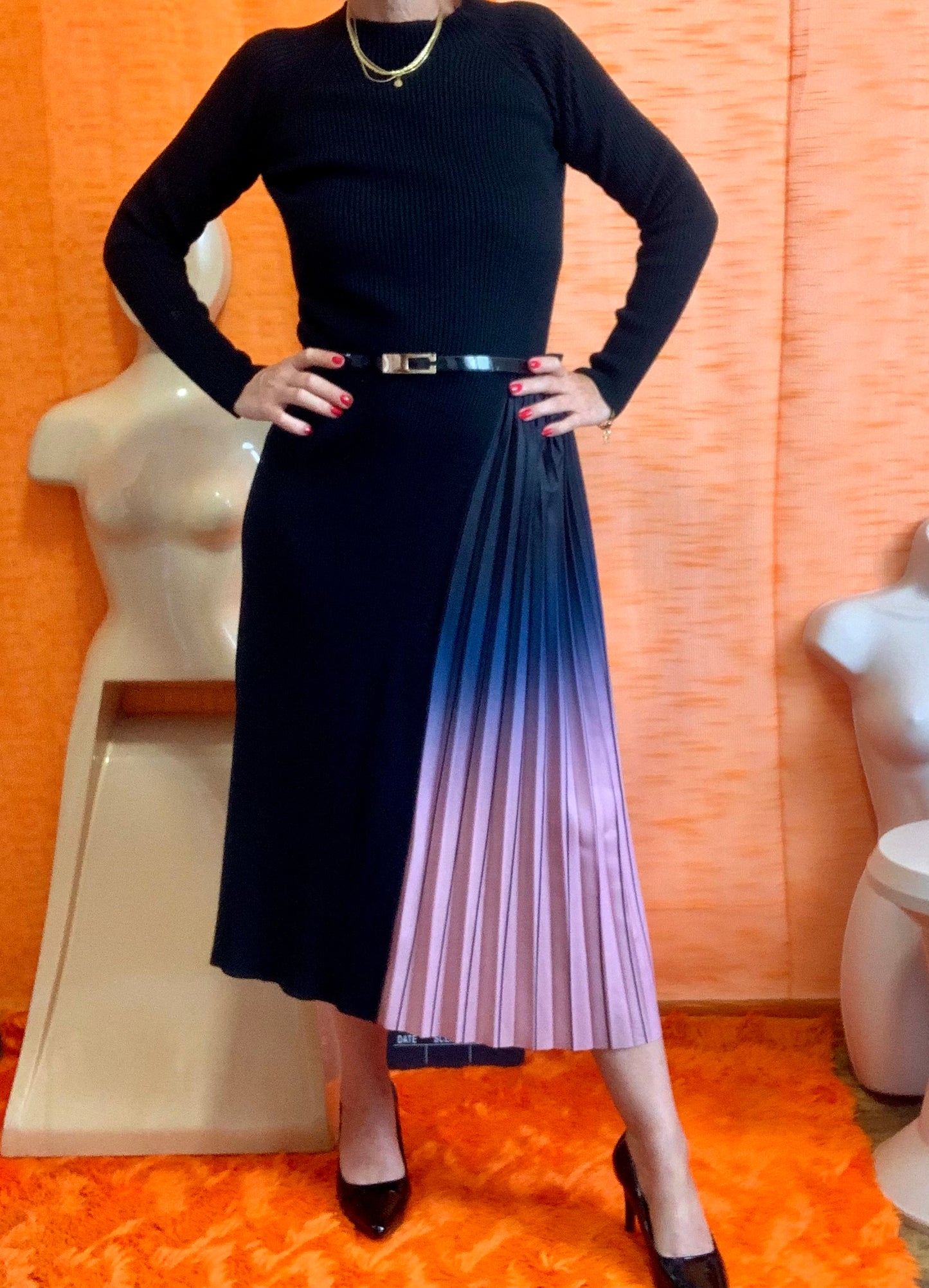Robe longue plissée neuve Vintage 2000’- TS
