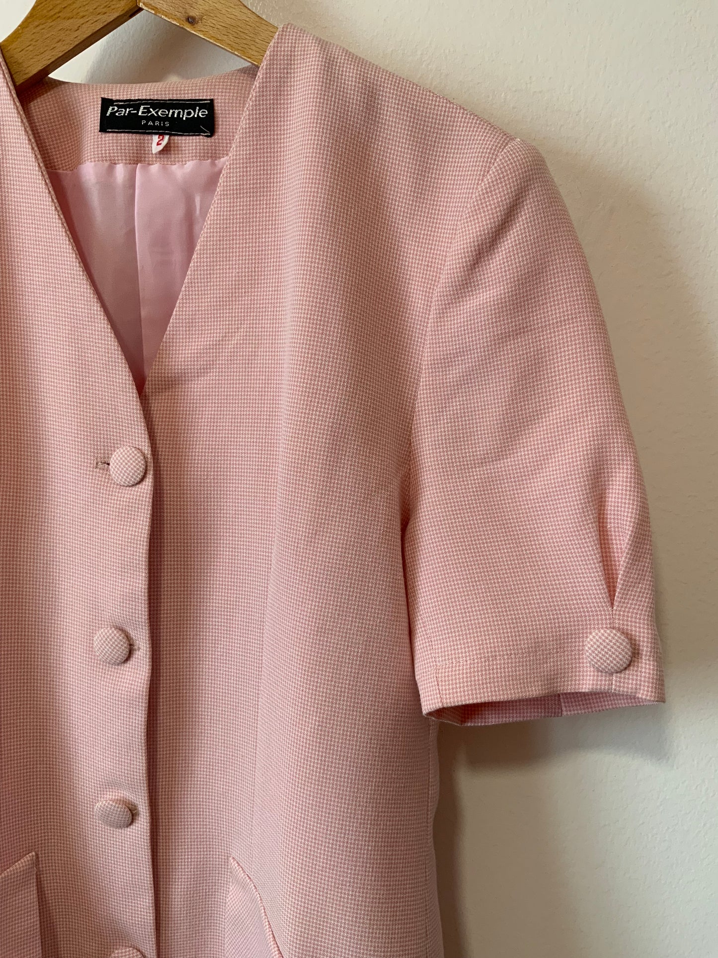 Ensemble Robe et Veste longue Vintage 1990 Carreaux pieds de poule Élégance - T40
