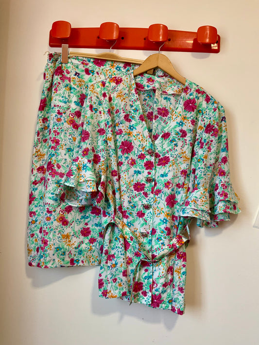 Ensemble à fleurs Vintage Chic France - T46/48-