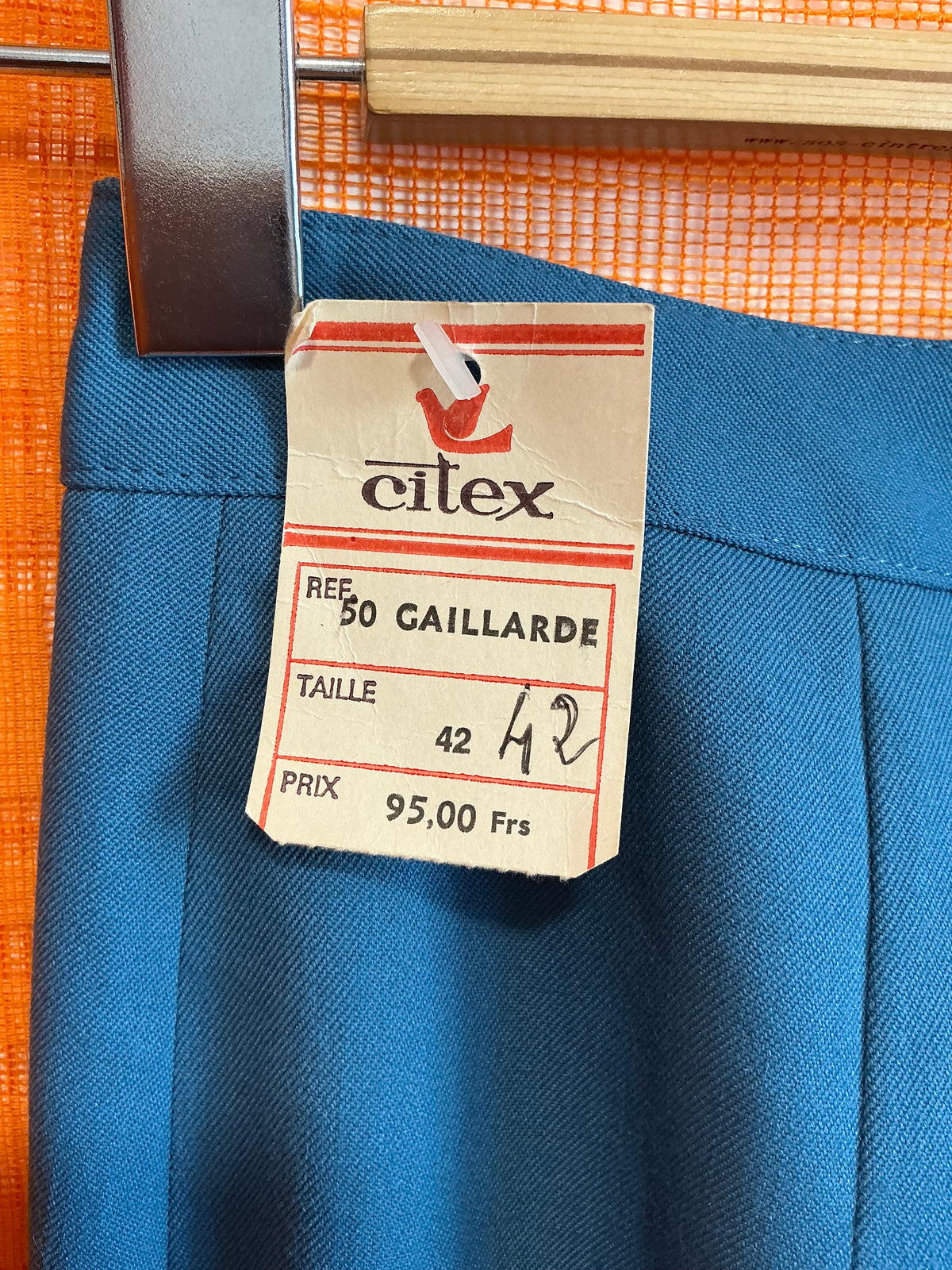 Magnifique Patte d’éléphant Tergal Neuf Vintage Bleu- T36/38