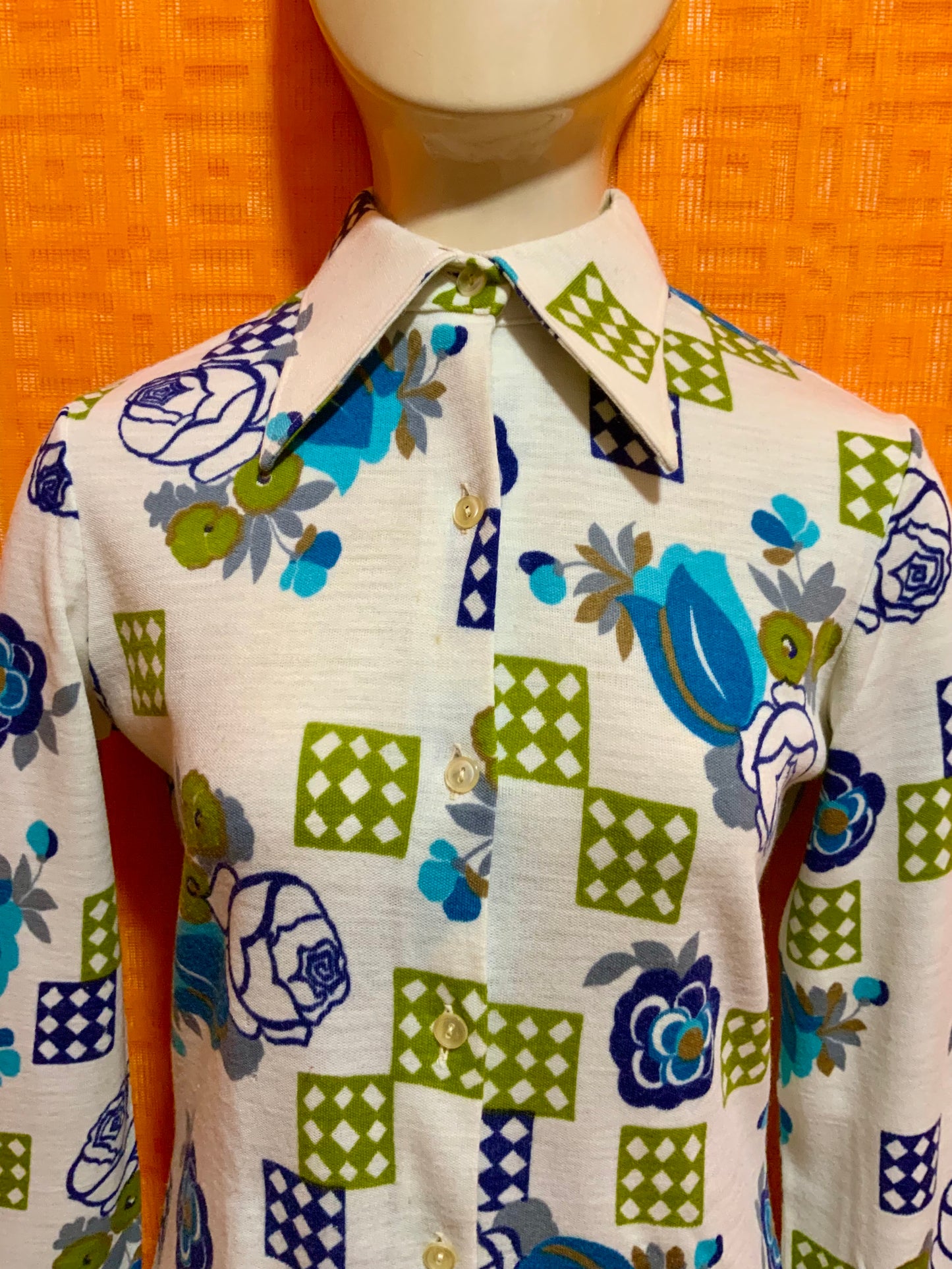 Chemise / Mini Robe Pierbé Made in France Pelle a tartes 1970 _ T40.