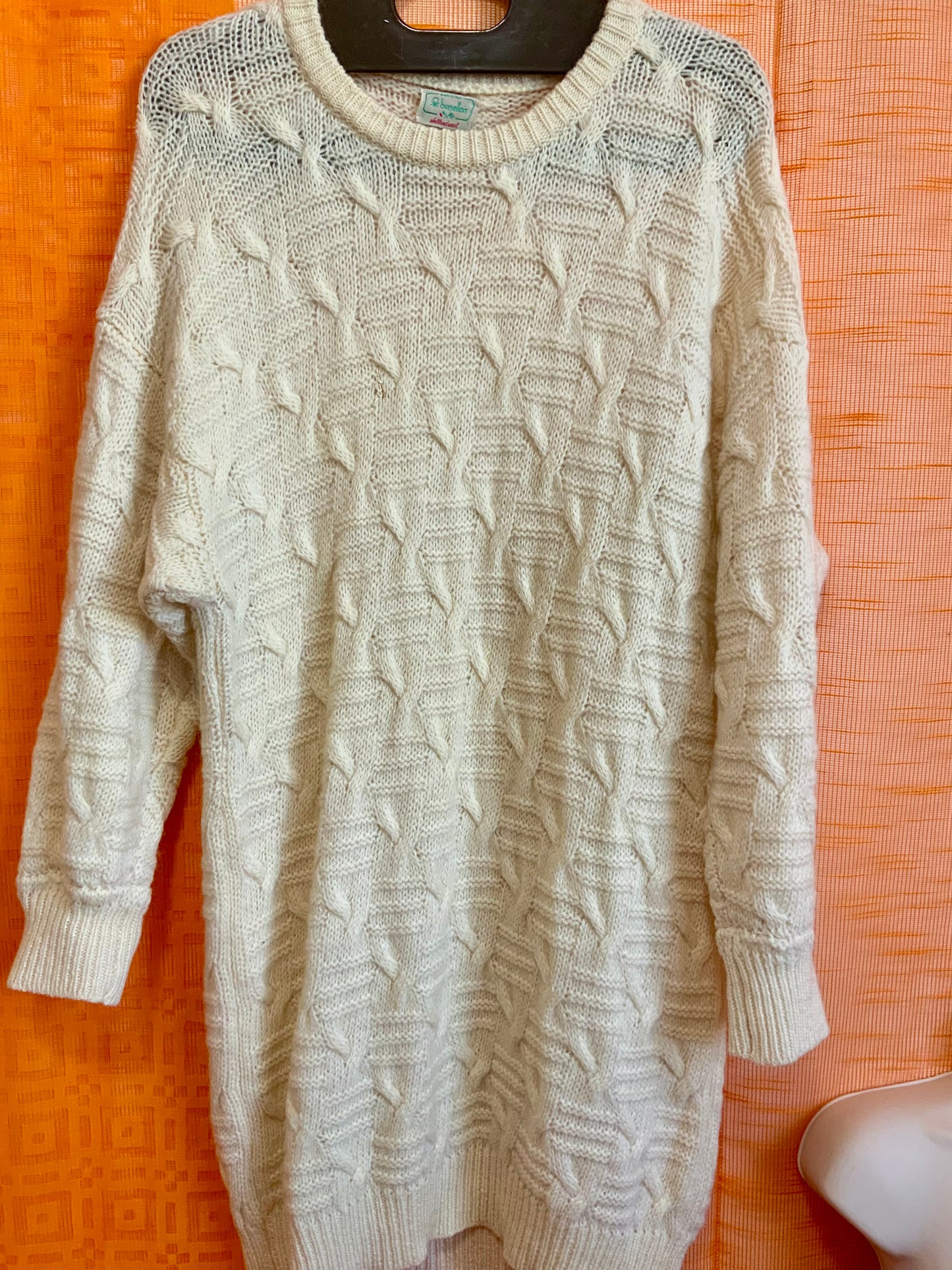 Robe Benetton Torsades pure laine vierge Vintage Italy 1980/90- T52 maxi.