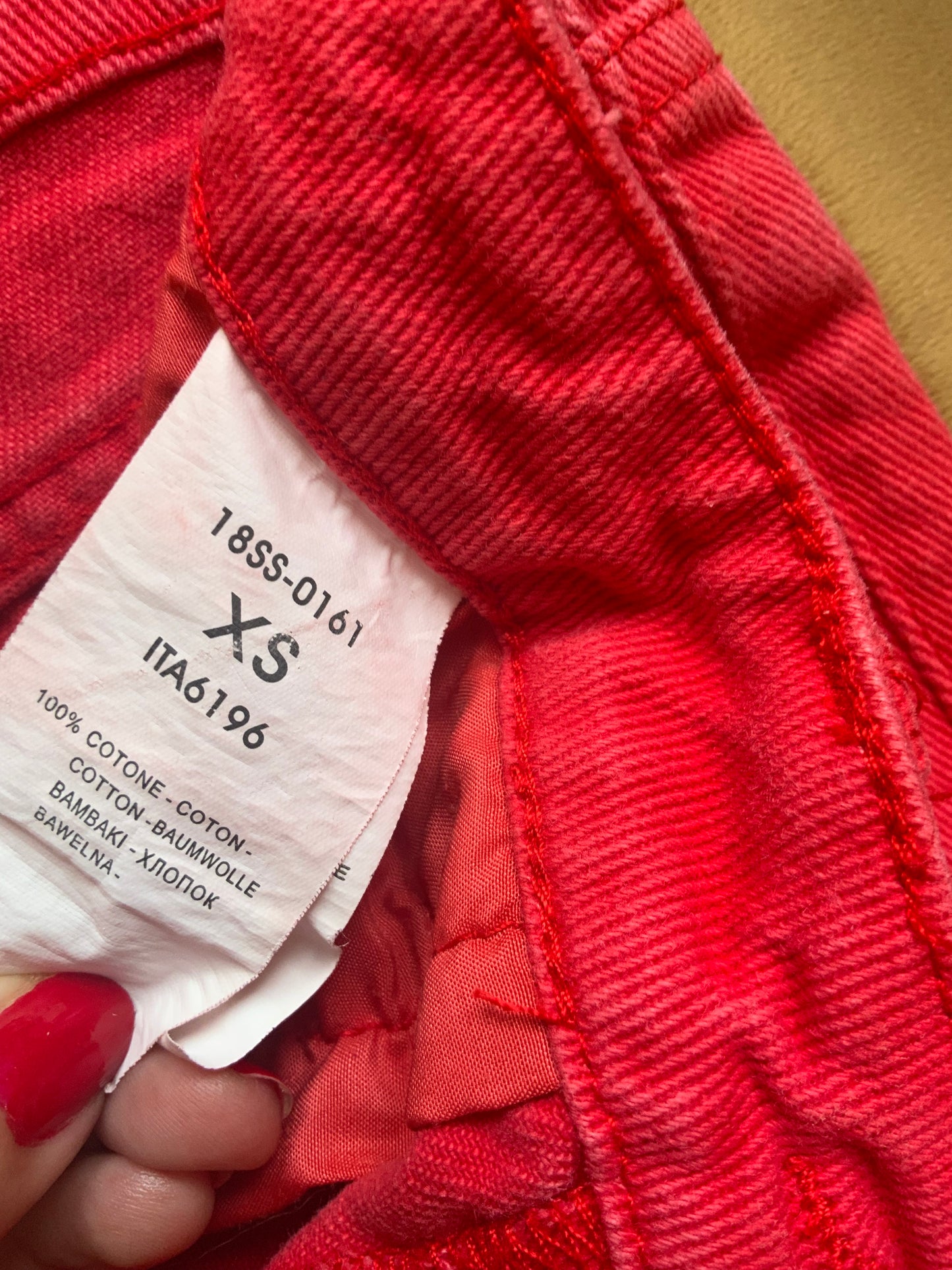 Jean Denim Rouge Coton Vintage 1990- T36