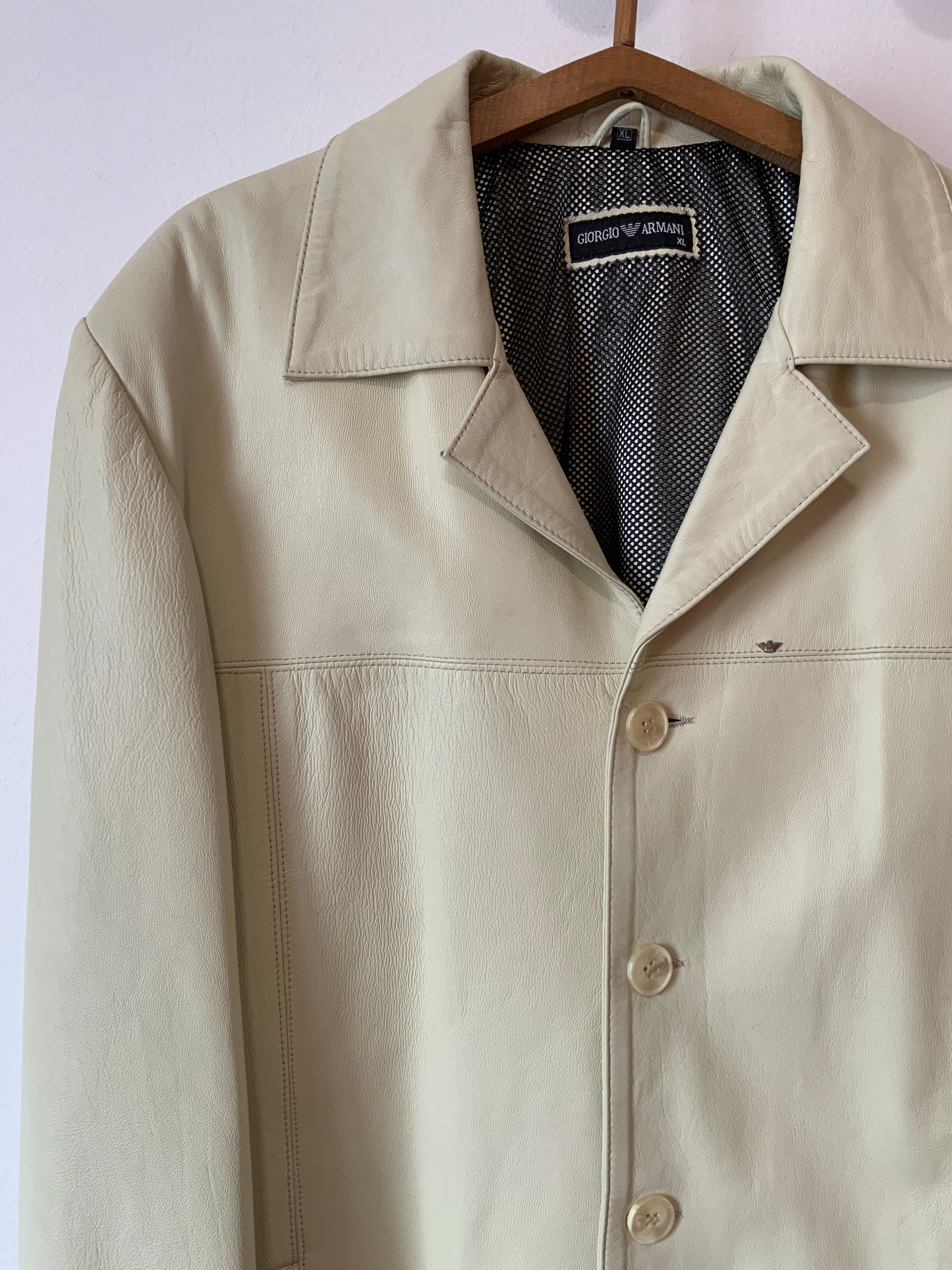 Veste Cuir originale Giorgio Armani Vintage - T50