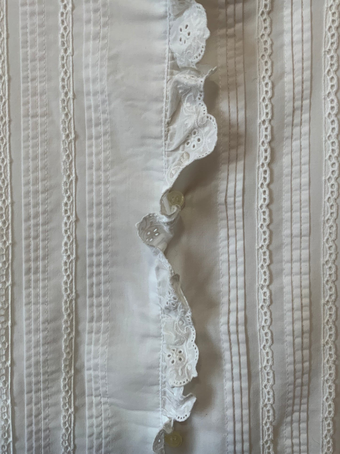 Chemisier Autrichien Broderies anglaises fleurs Vintage - T40