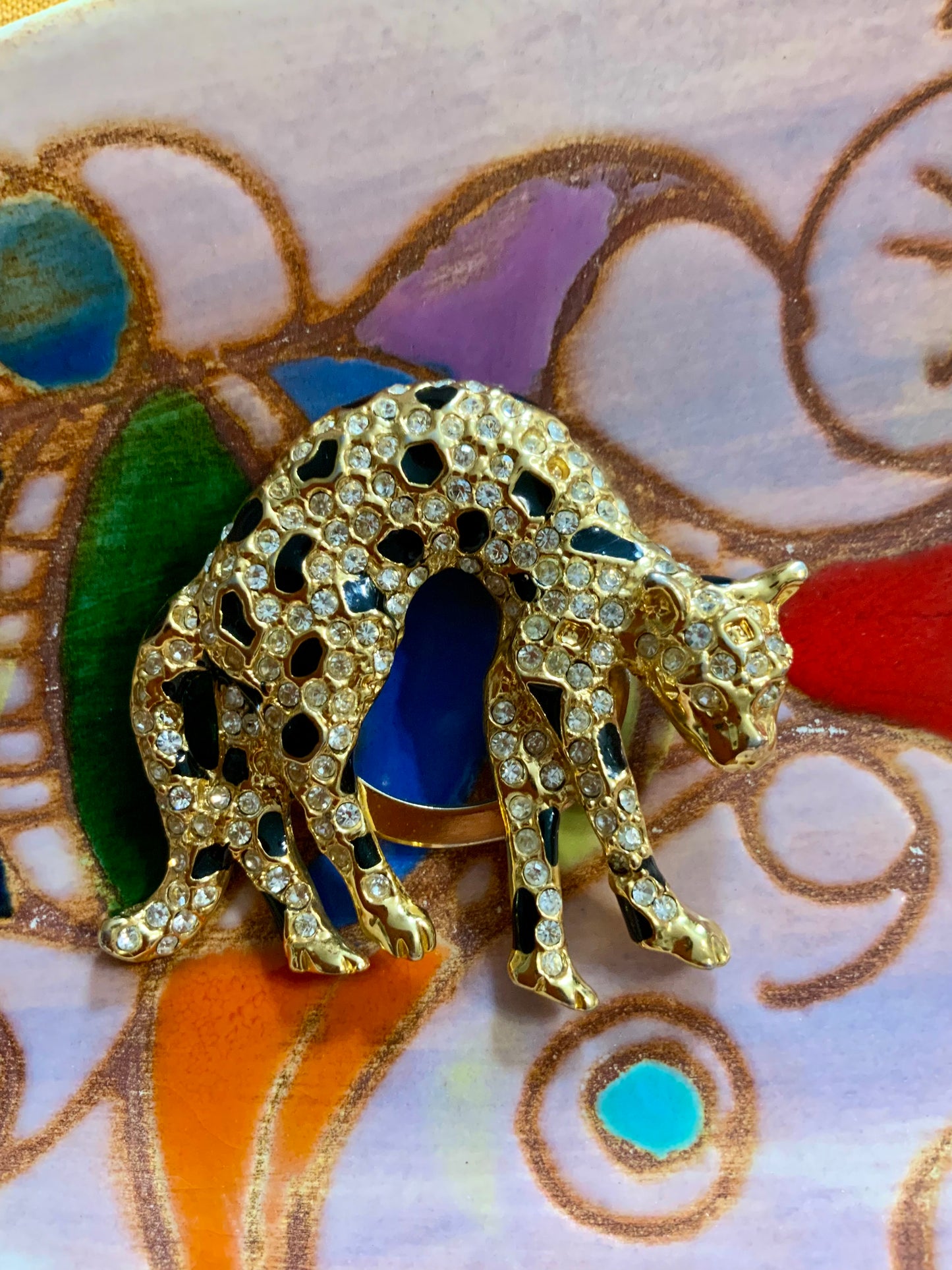 Pince à Foulards Léopard Vintage