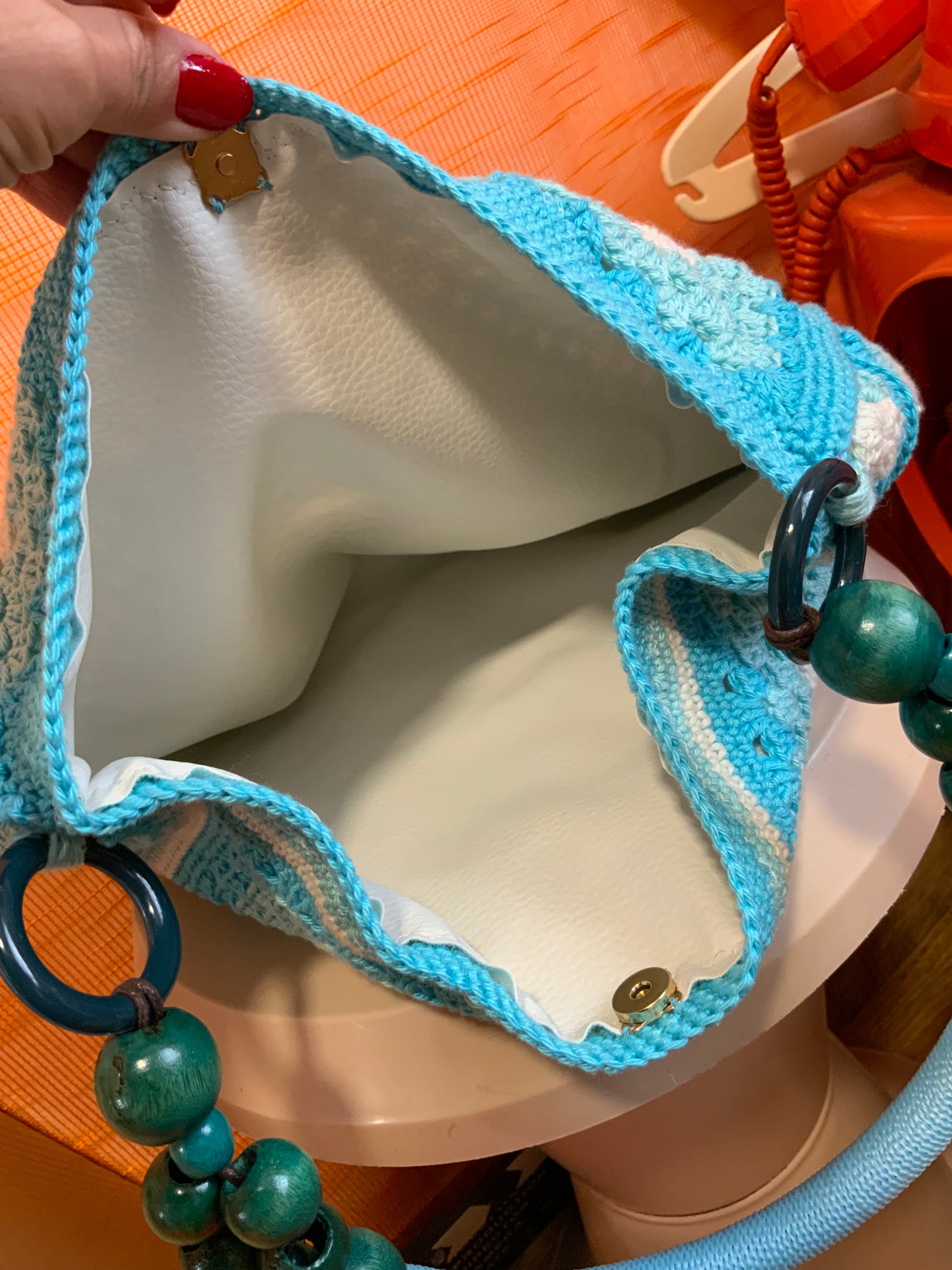 Sac à main fait main en laine au crochet Façon Vintage