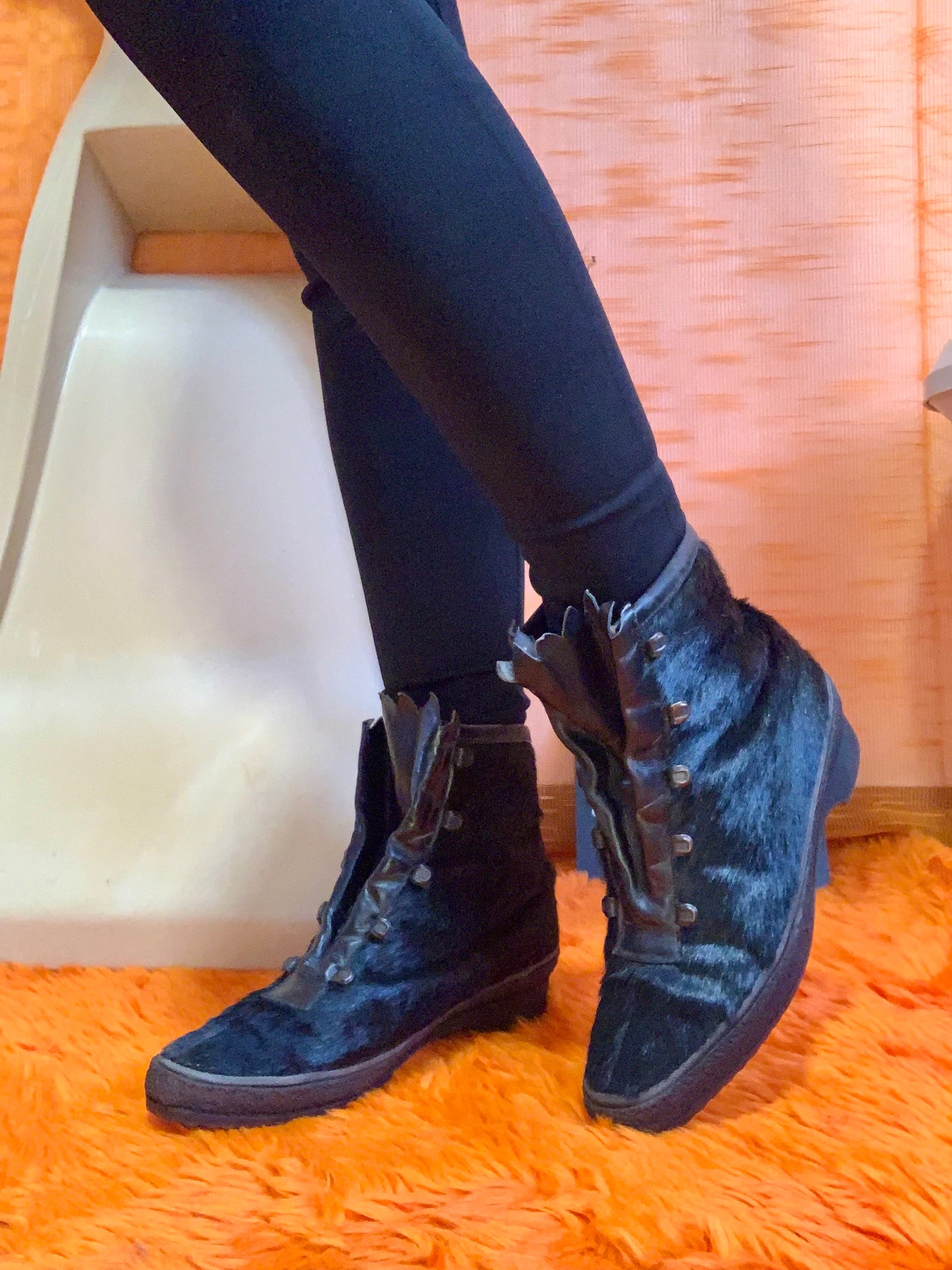 Bottines Fourrées Vintage Deadstock Fourrure 1970 Originales