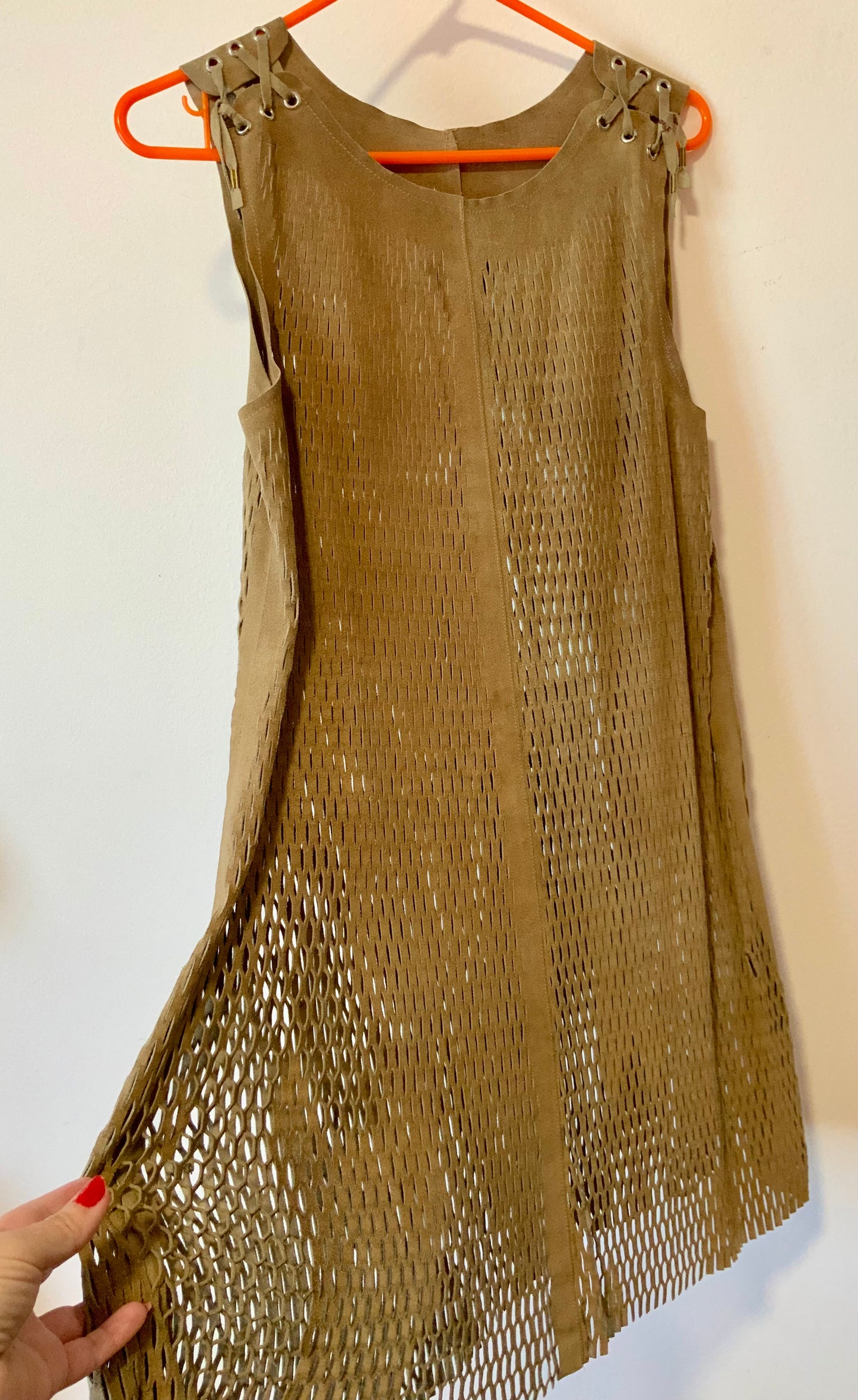 Robe daim Hippie Creation Authentique vintage1970- TU