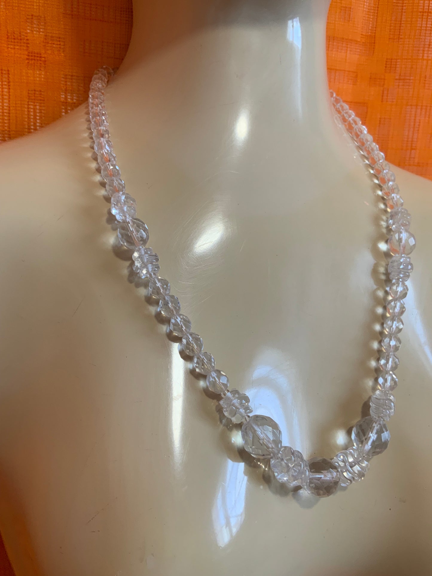 Long Collier Perles de verre Vintage 1980/90