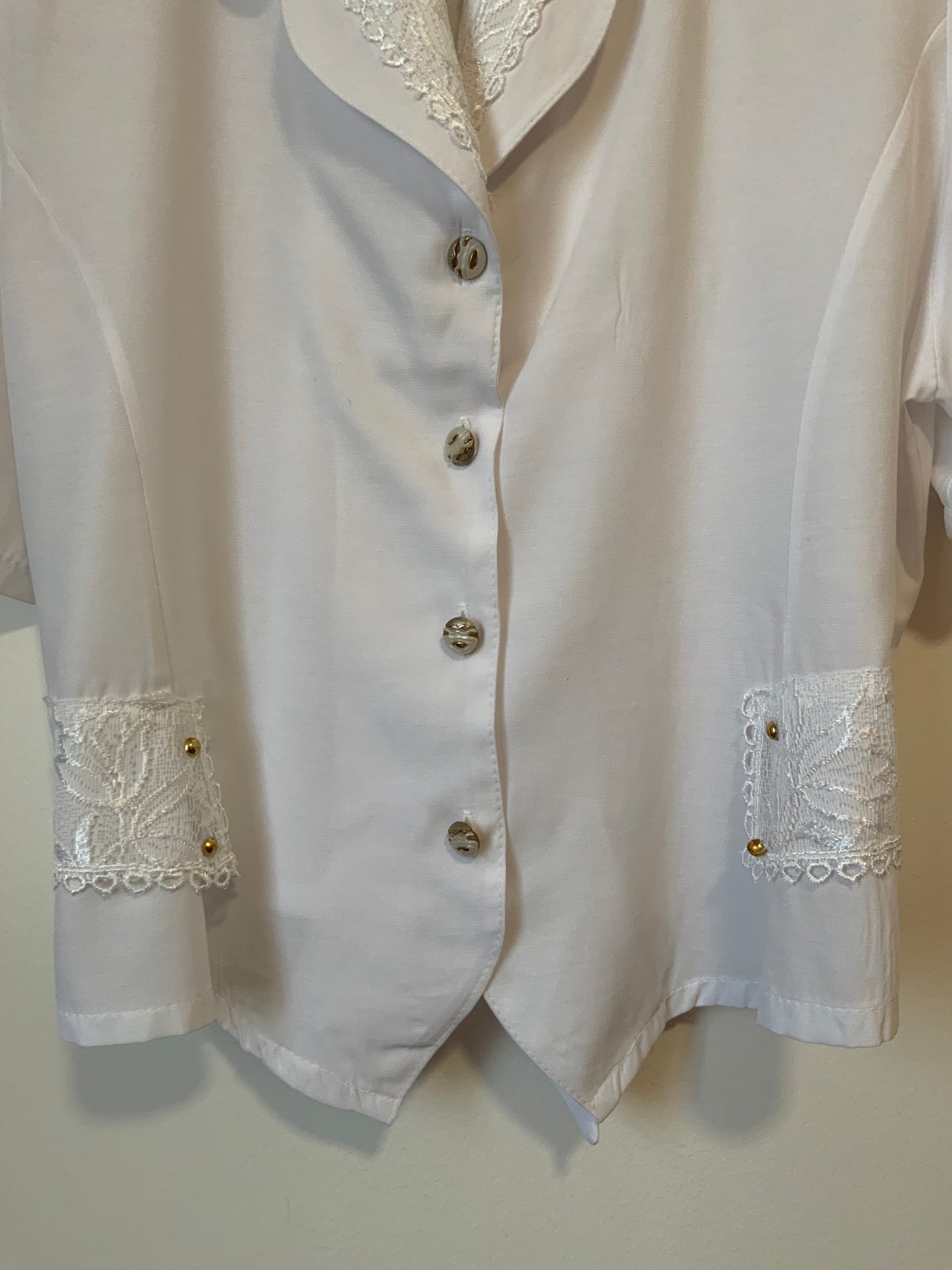 Chemisier Original Broderies Vintage 1980-T44