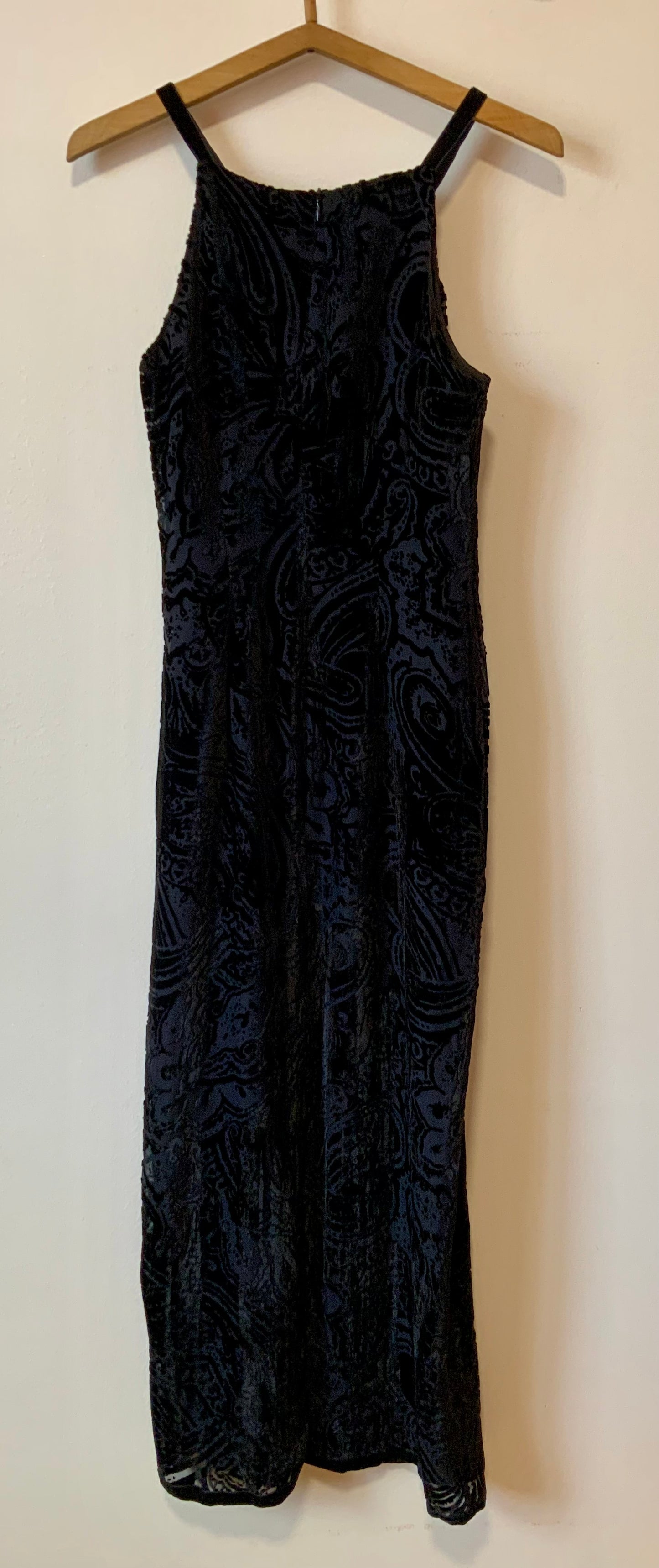 Robe Longue Soie Velours Vintage 1990 Elegance T36- France