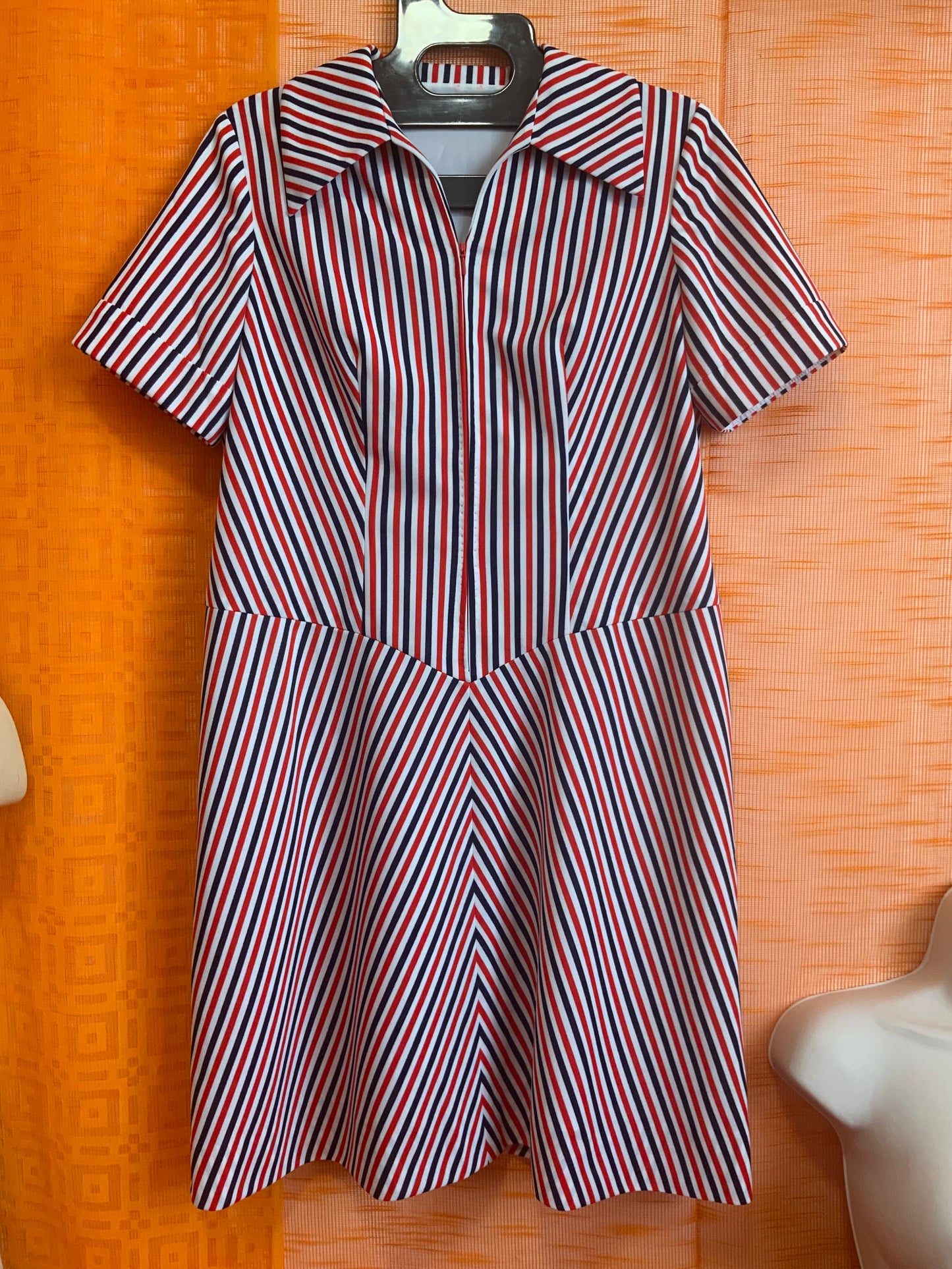Robe a rayures Vintage 1970/80 Confection main - T42/44-